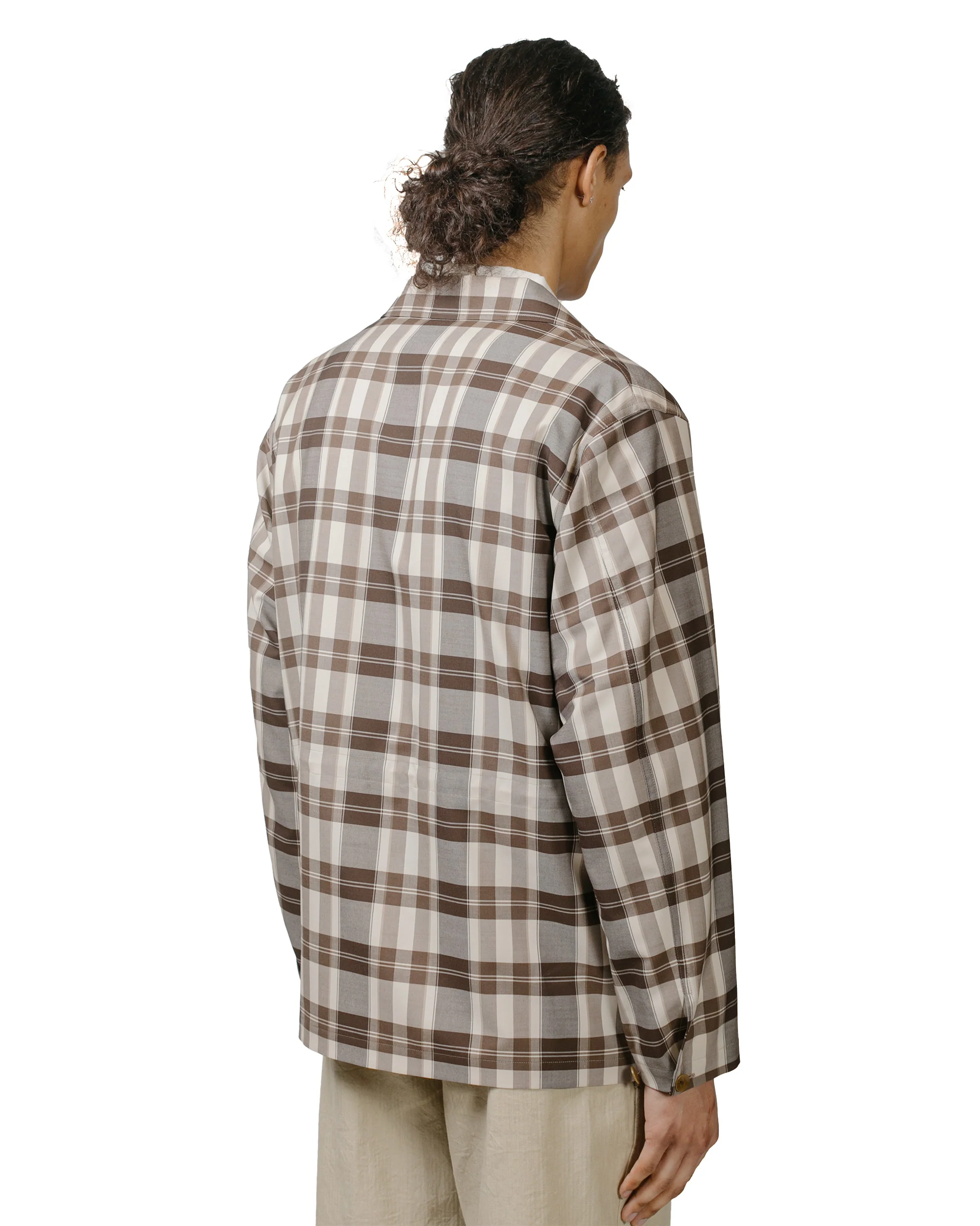 Cohérence Vernon-D Antique Wool Gabardine Jacket Beige Check - Image 3