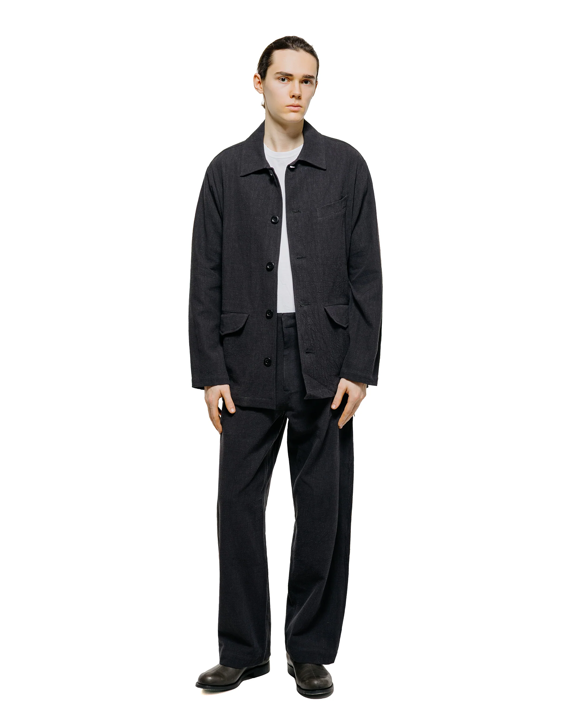 Conkers Field Shirt Ramie Charcoal - Image 4
