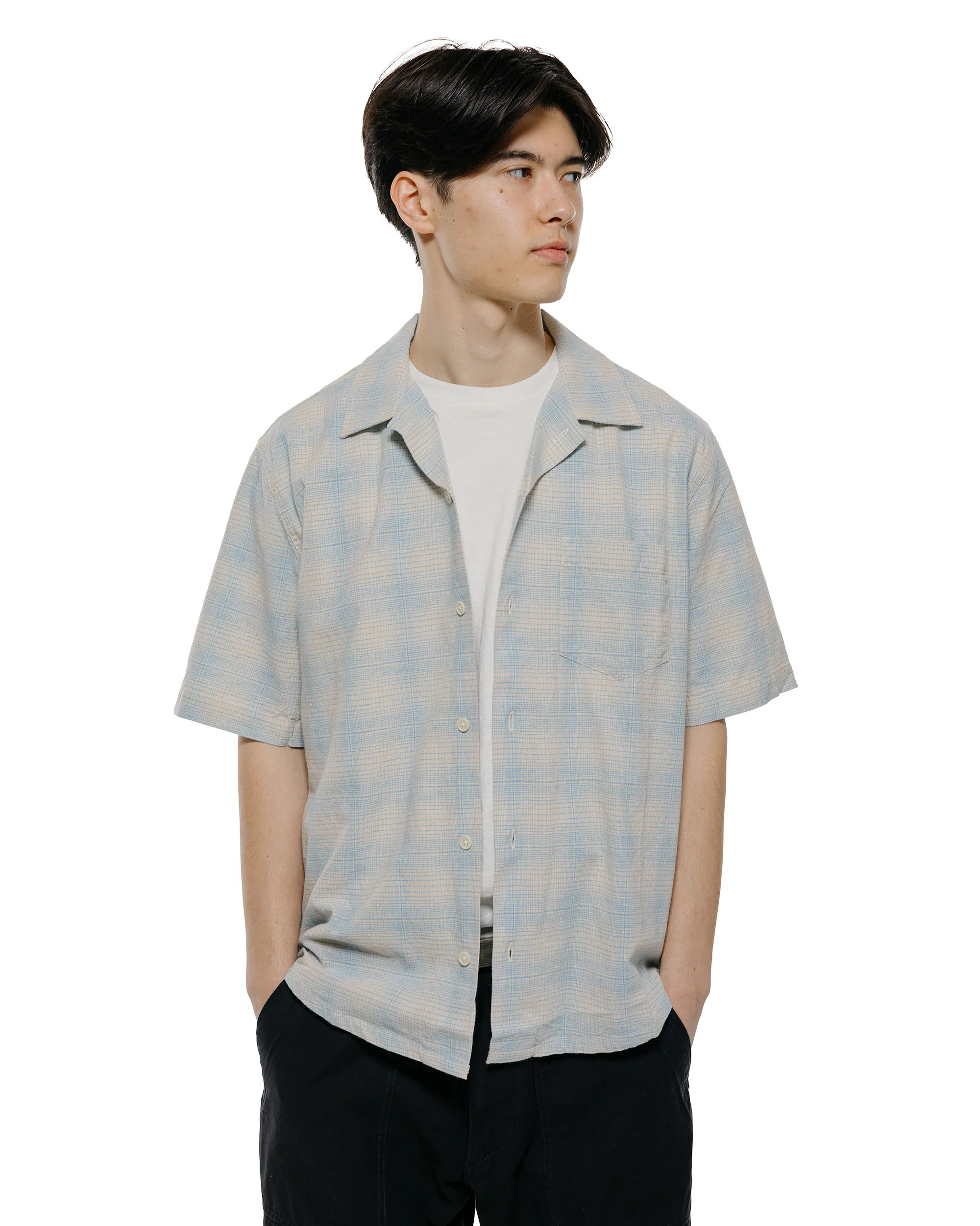 Corridor Linen Plaid SS Light Blue - Image 2