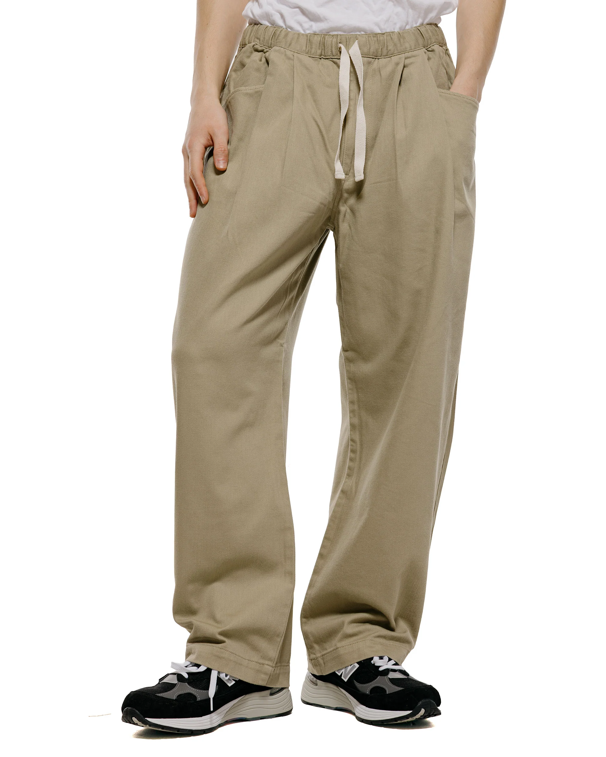 Danton Loose Chino Cloth Tuck Pants Beige - Image 2