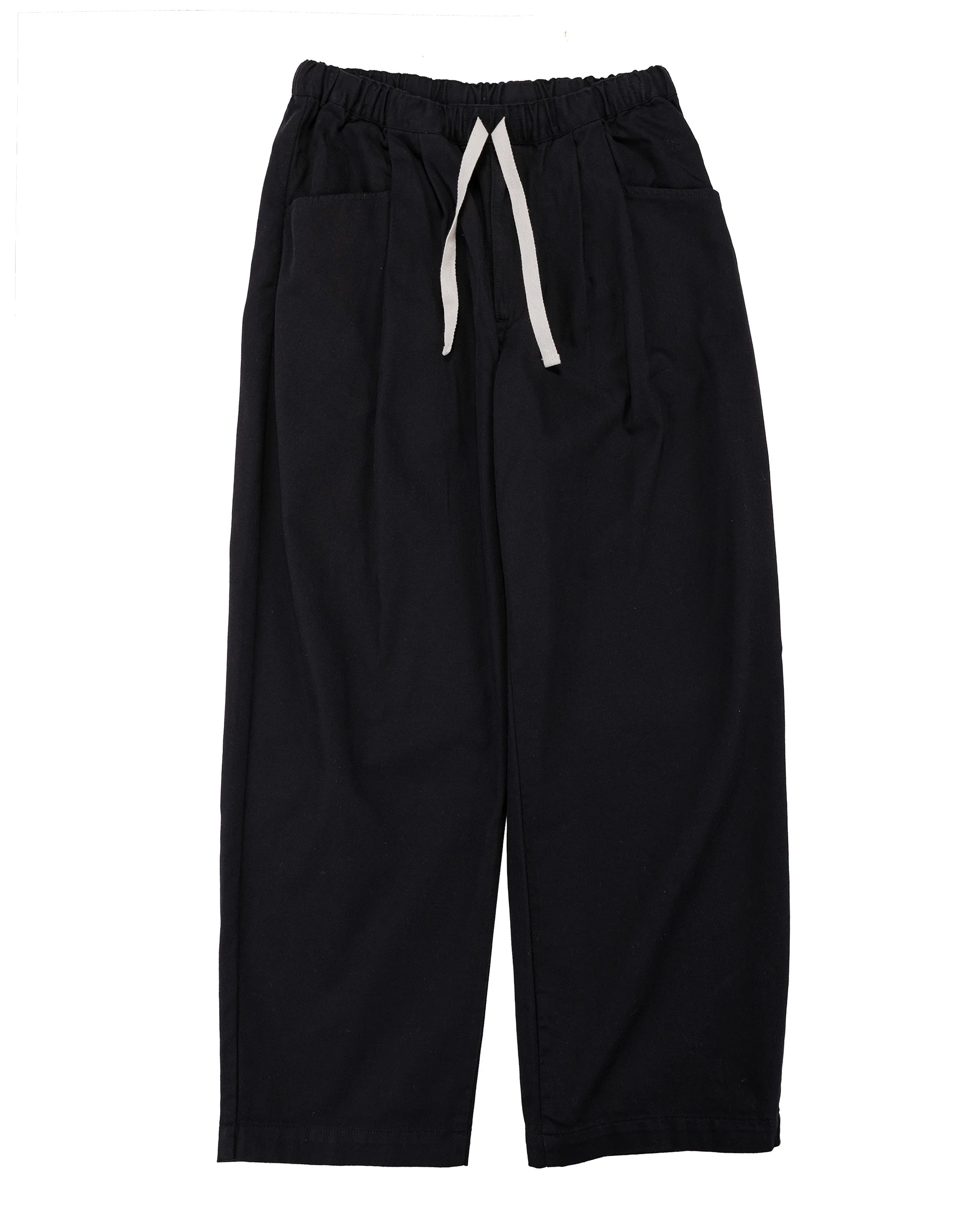 Danton Loose Chino Cloth Tuck Pants Black