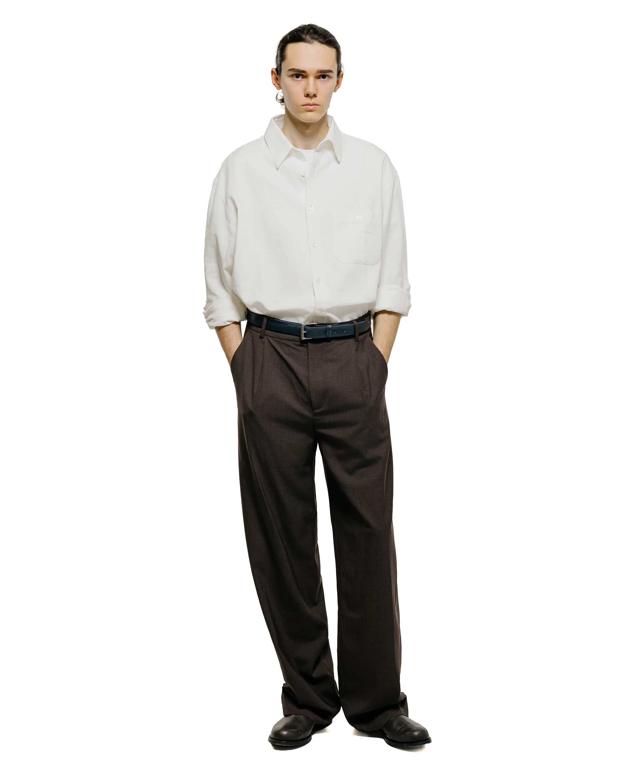 De Bonne Facture Oversized Shirt Cotton Hemp White - Image 4