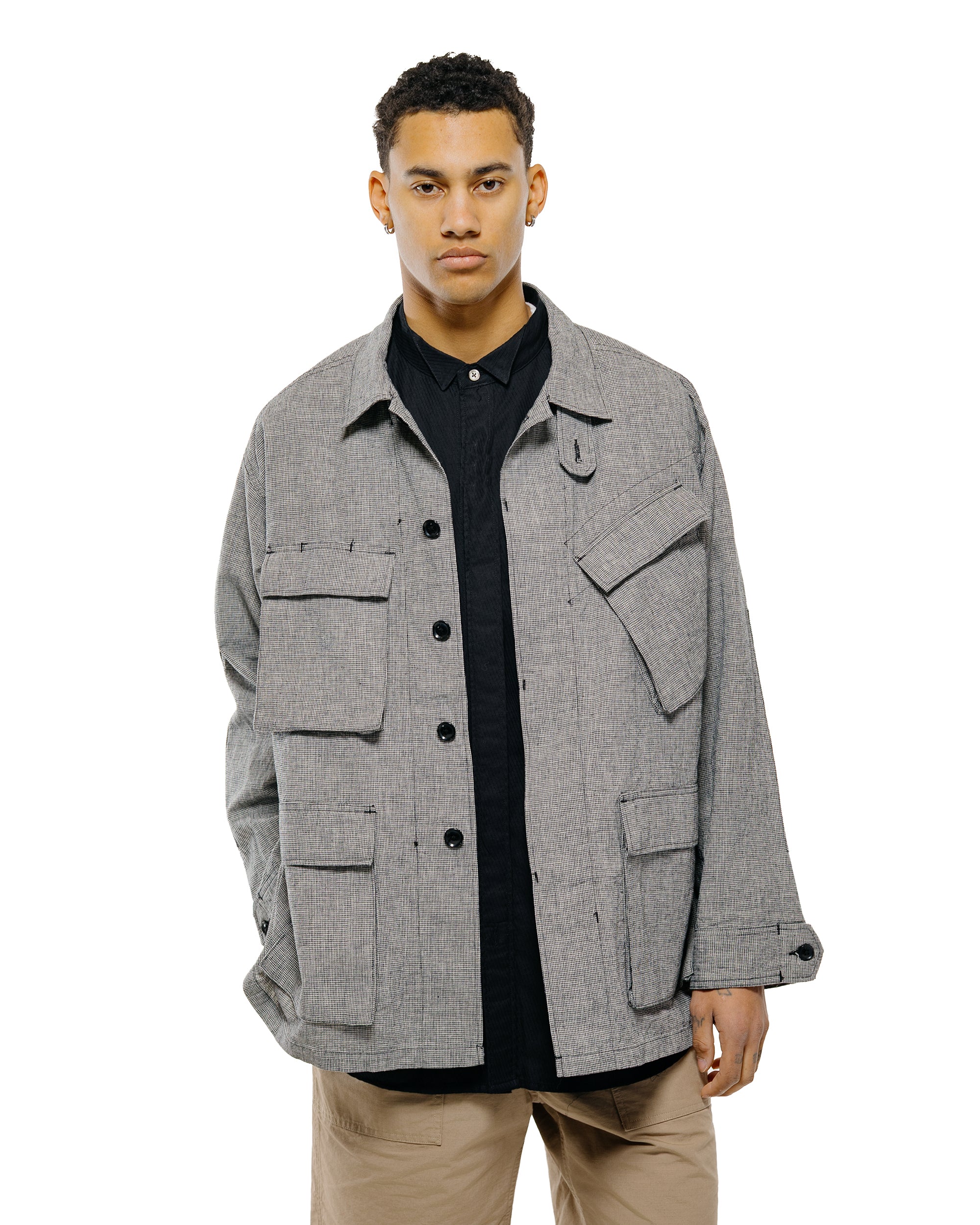 Engineered Garments BDU Jacket Black/Grey CL Houndstooth - Image 2