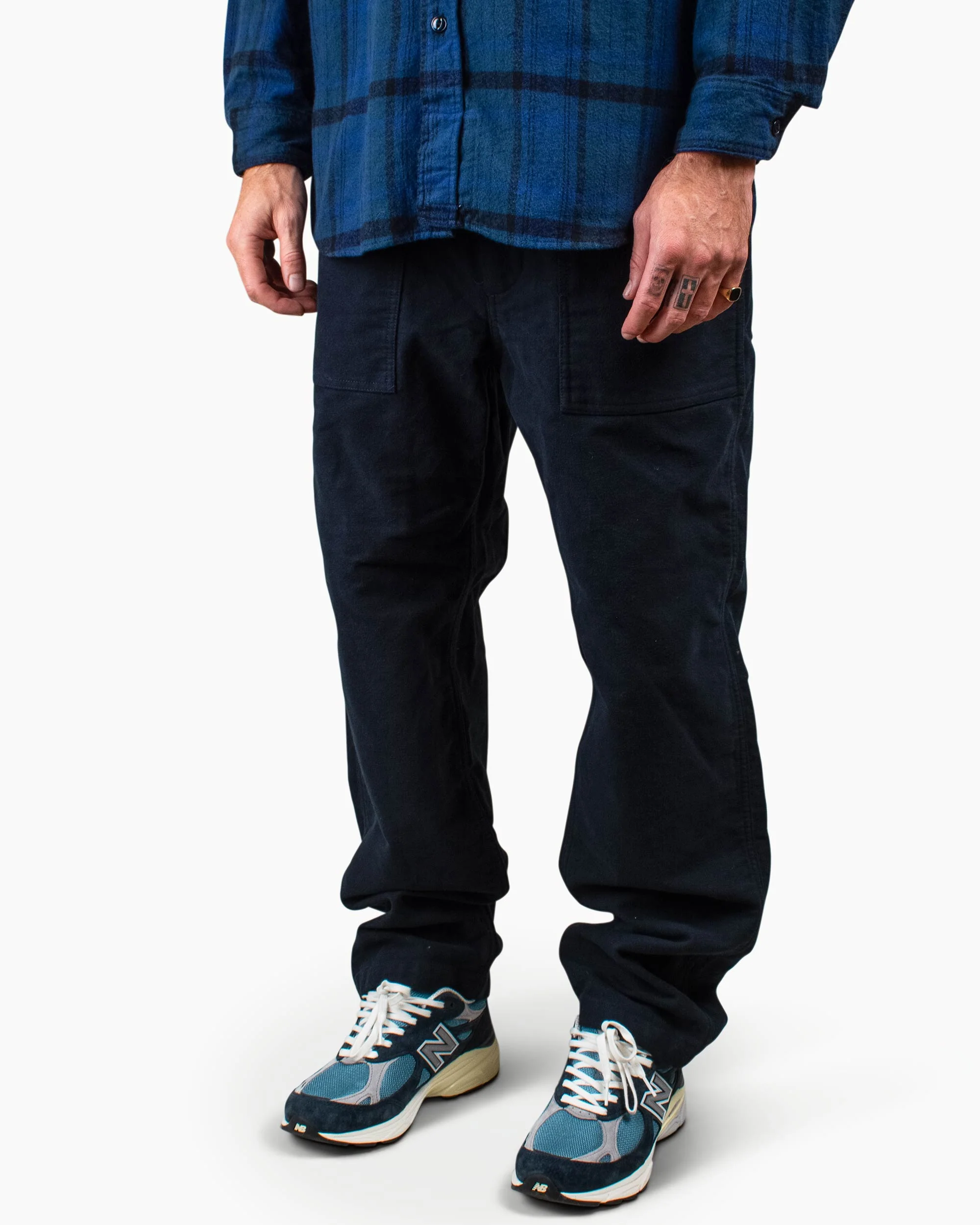 Engineered Garments Fatigue Pant Dark Navy Cotton Moleskin - Image 4