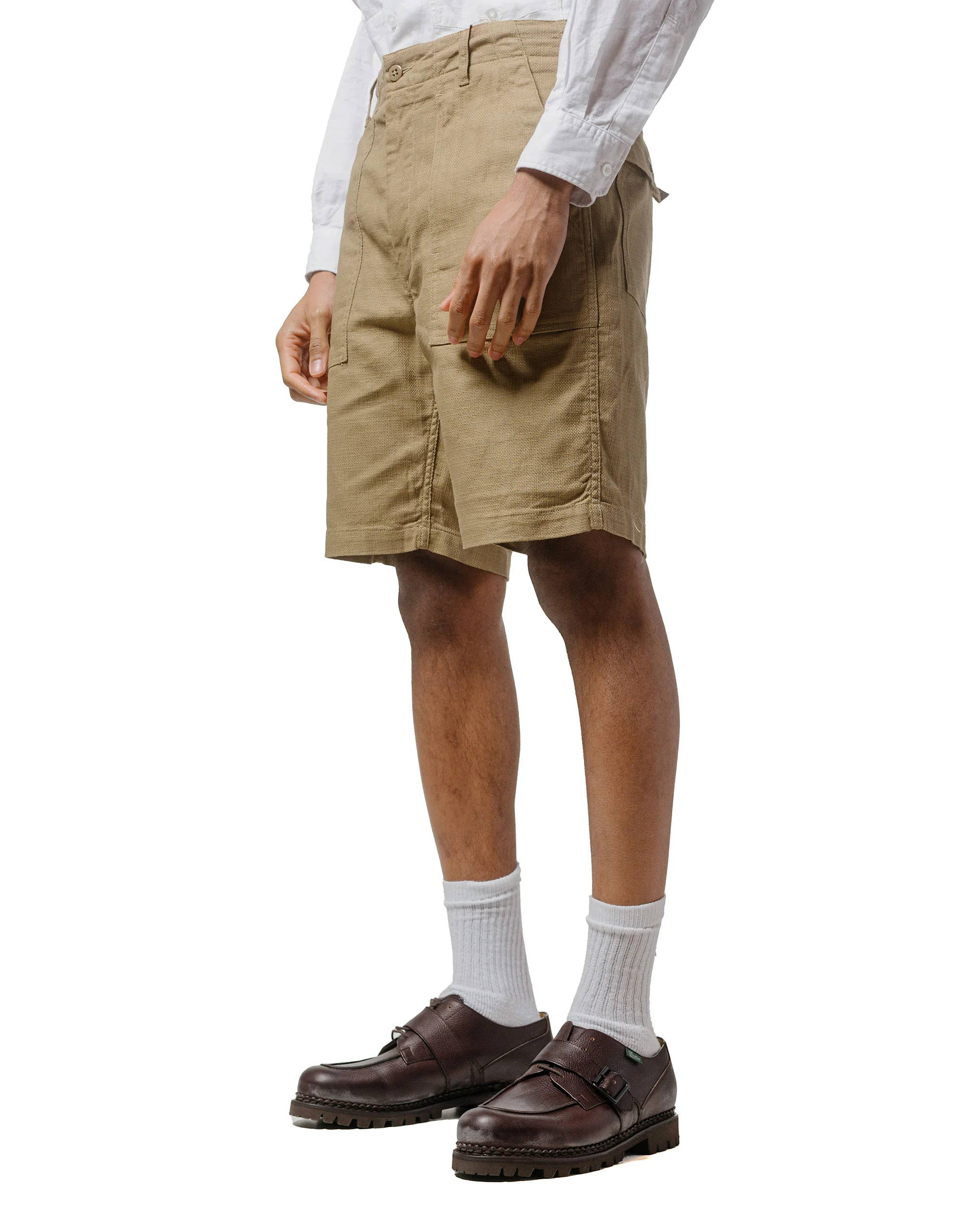 Engineered Garments Fatigue Short Khaki CL Java Cloth - Image 2