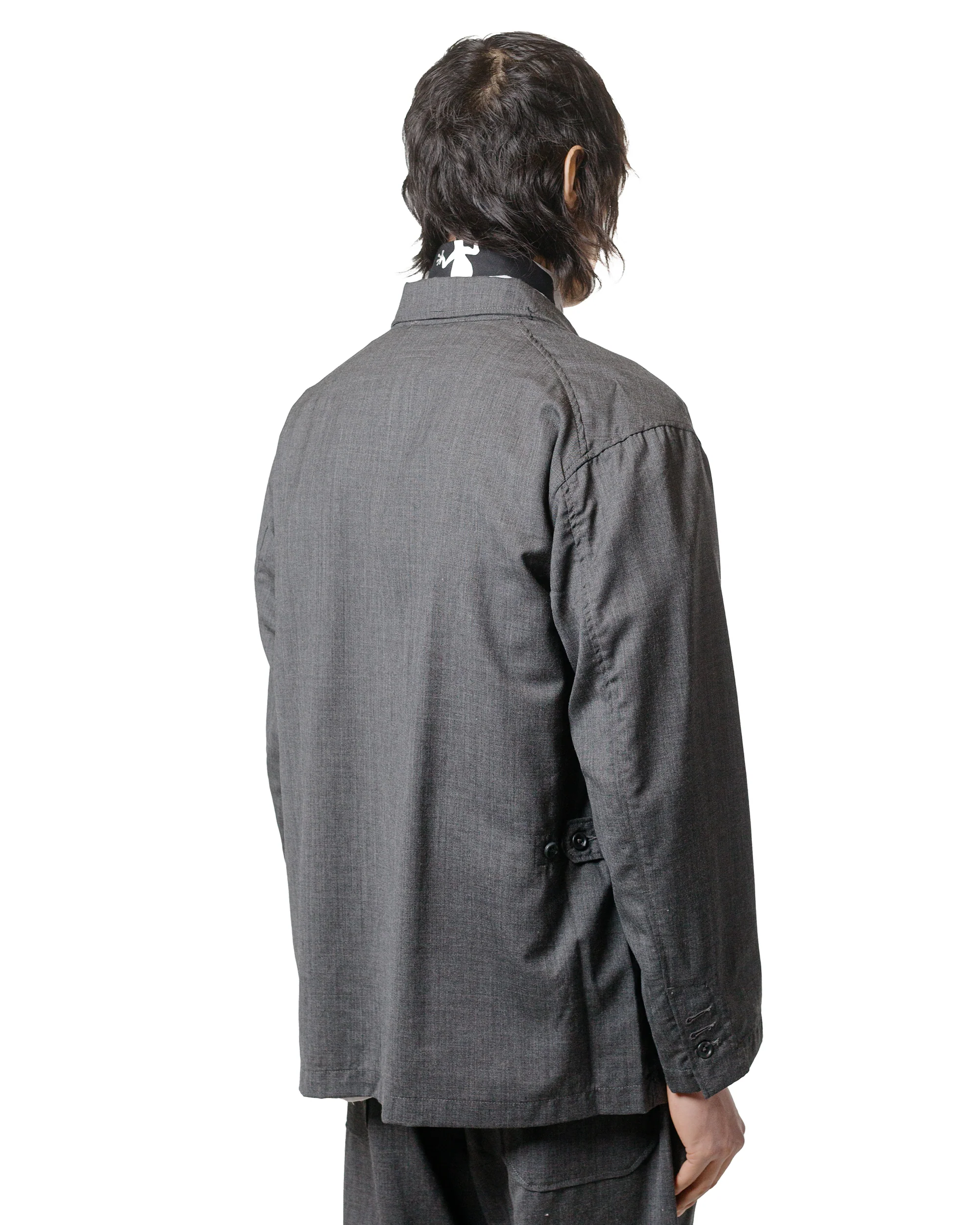 Engineered Garments Loiter Jacket Charcoal Tropical Wool - Image 3