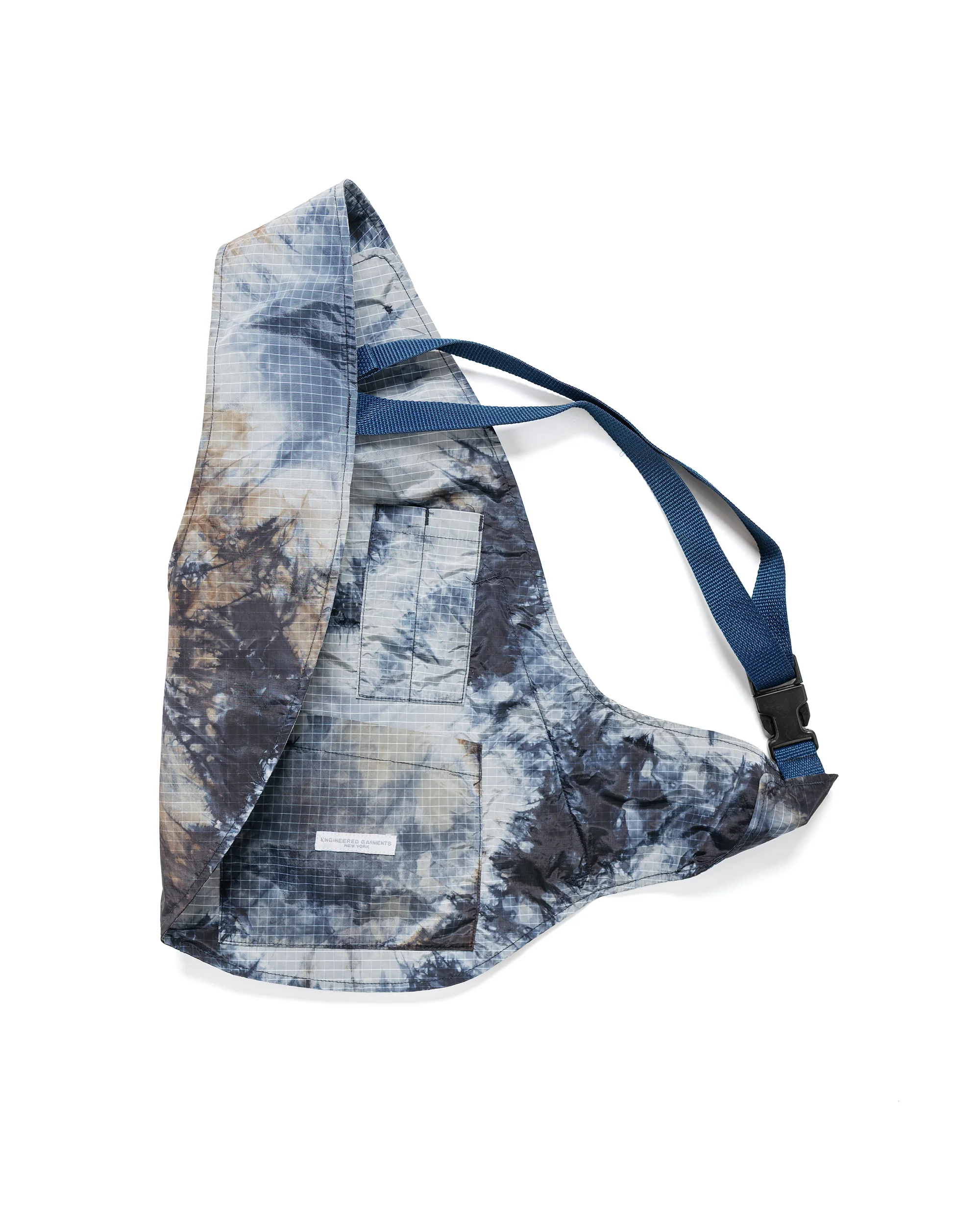 Engineered Garments Shoulder Vest Navy Nylon Tie Dye Print Ripstop - Image 6