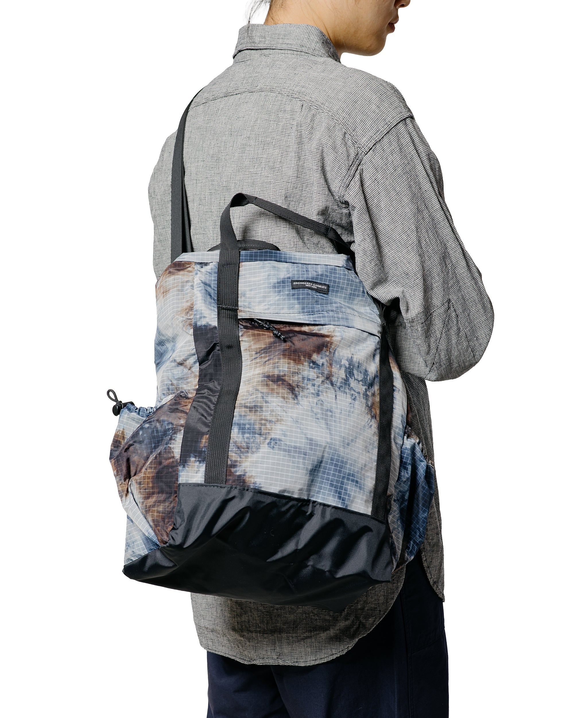 Engineered Garments UL 3 Way Bag Navy Nylon Tie Die Print Ripstop - Image 3