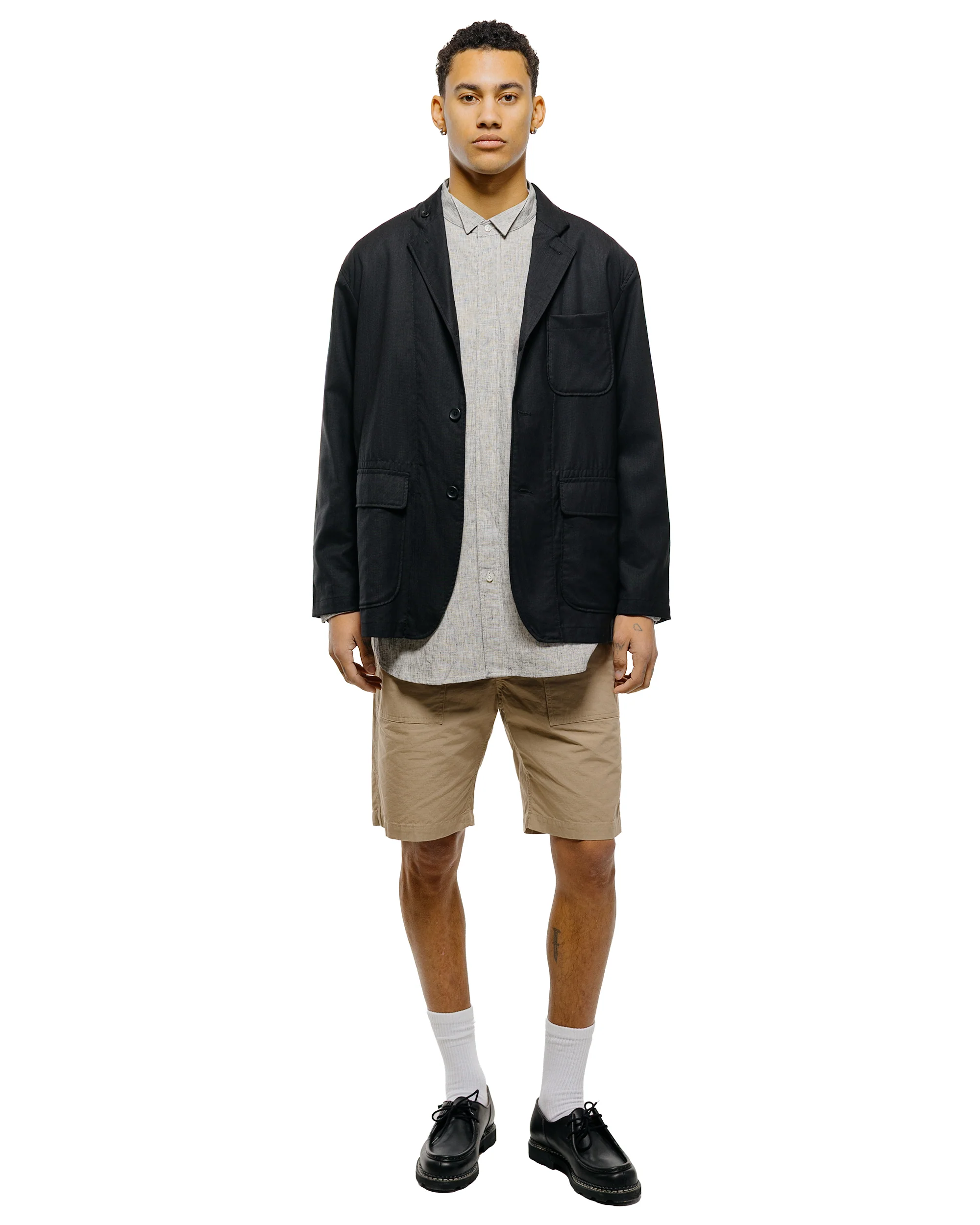 Engineered Garments Wing Collar Shirt H.Grey CL Melange - Image 4