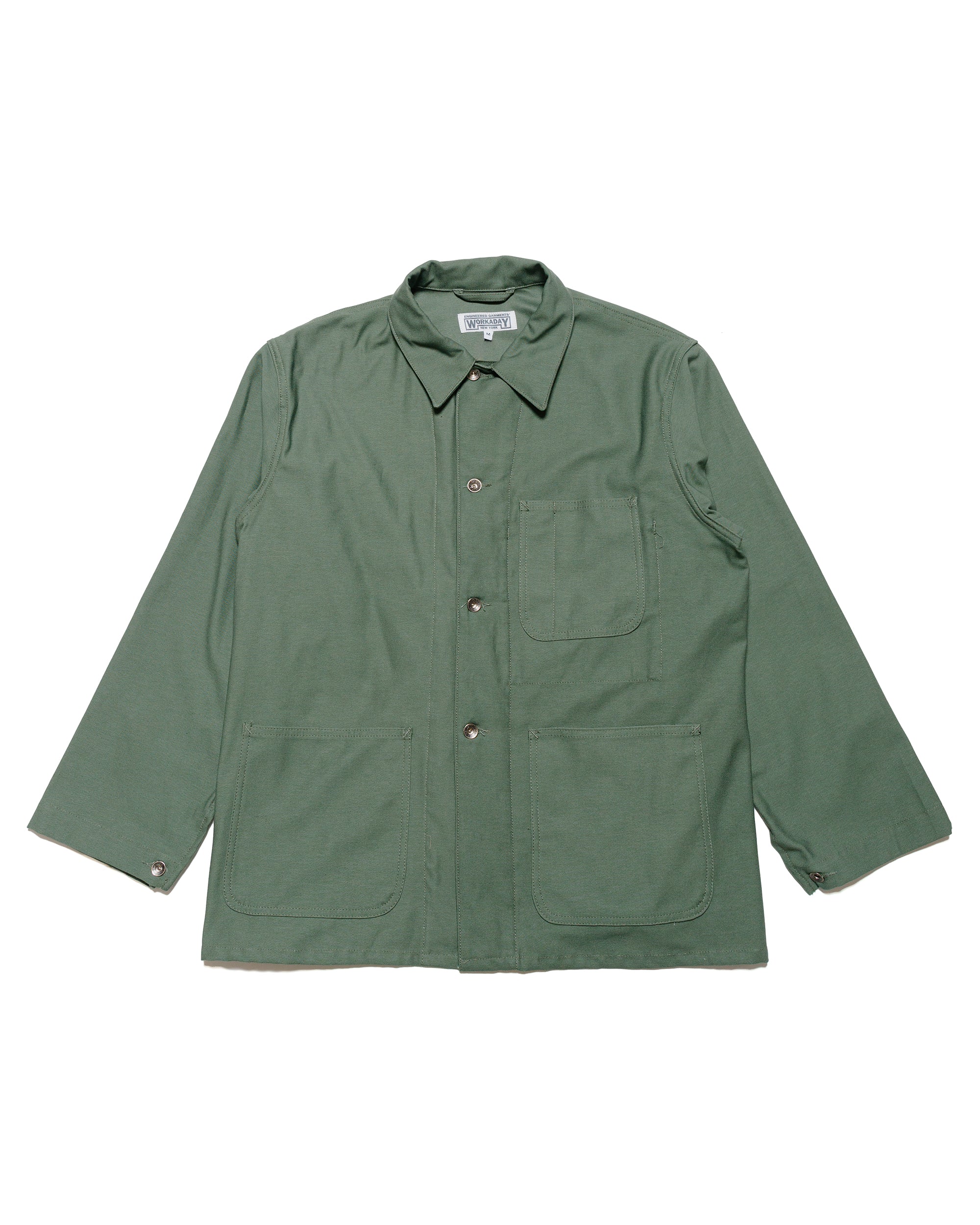 Engineered Garments Workaday Utility Jacket Olive Cotton Reverse Sateen