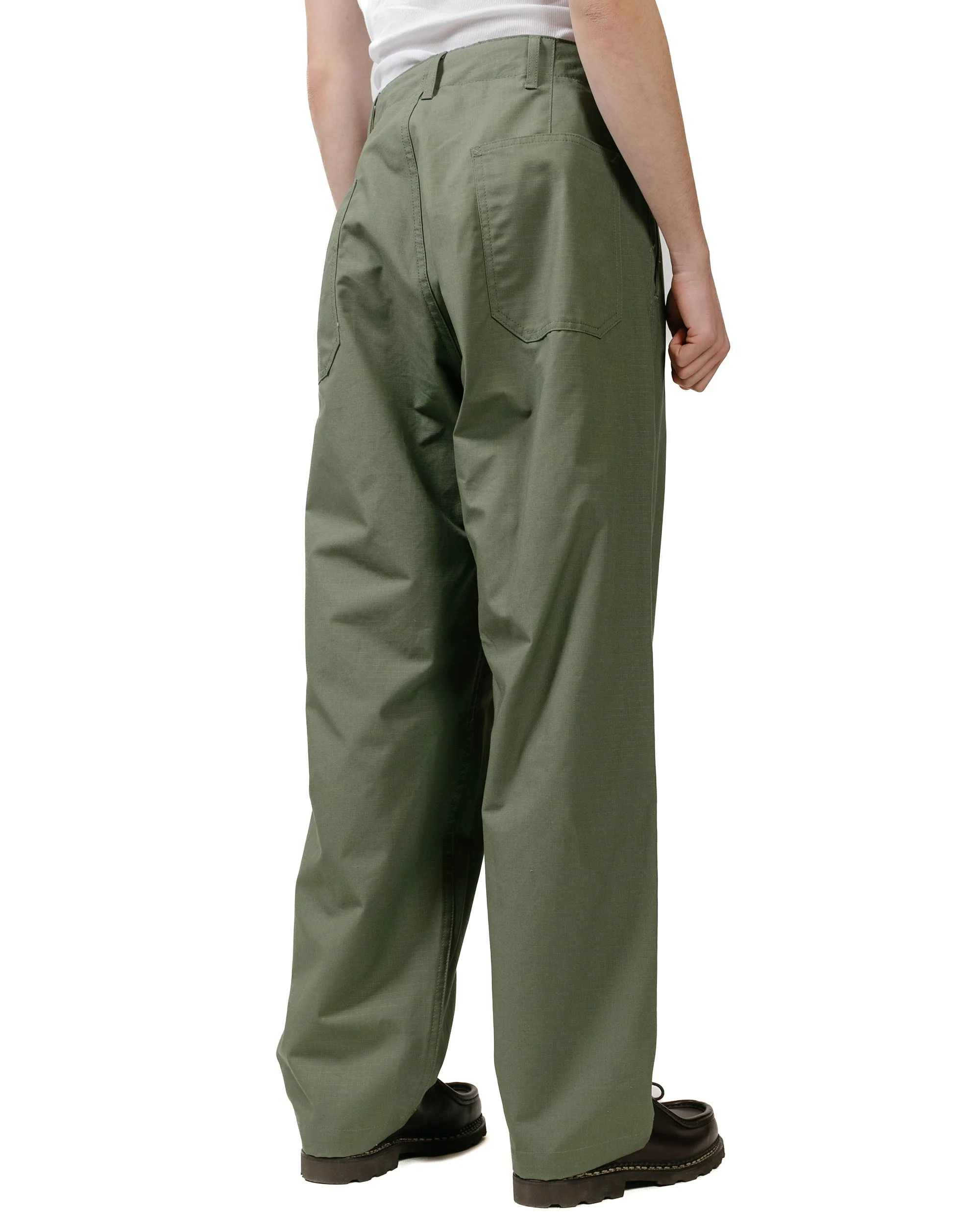 Engineered Garments Workaday Utility Pant Olive Cotton Ripstop - Image 3