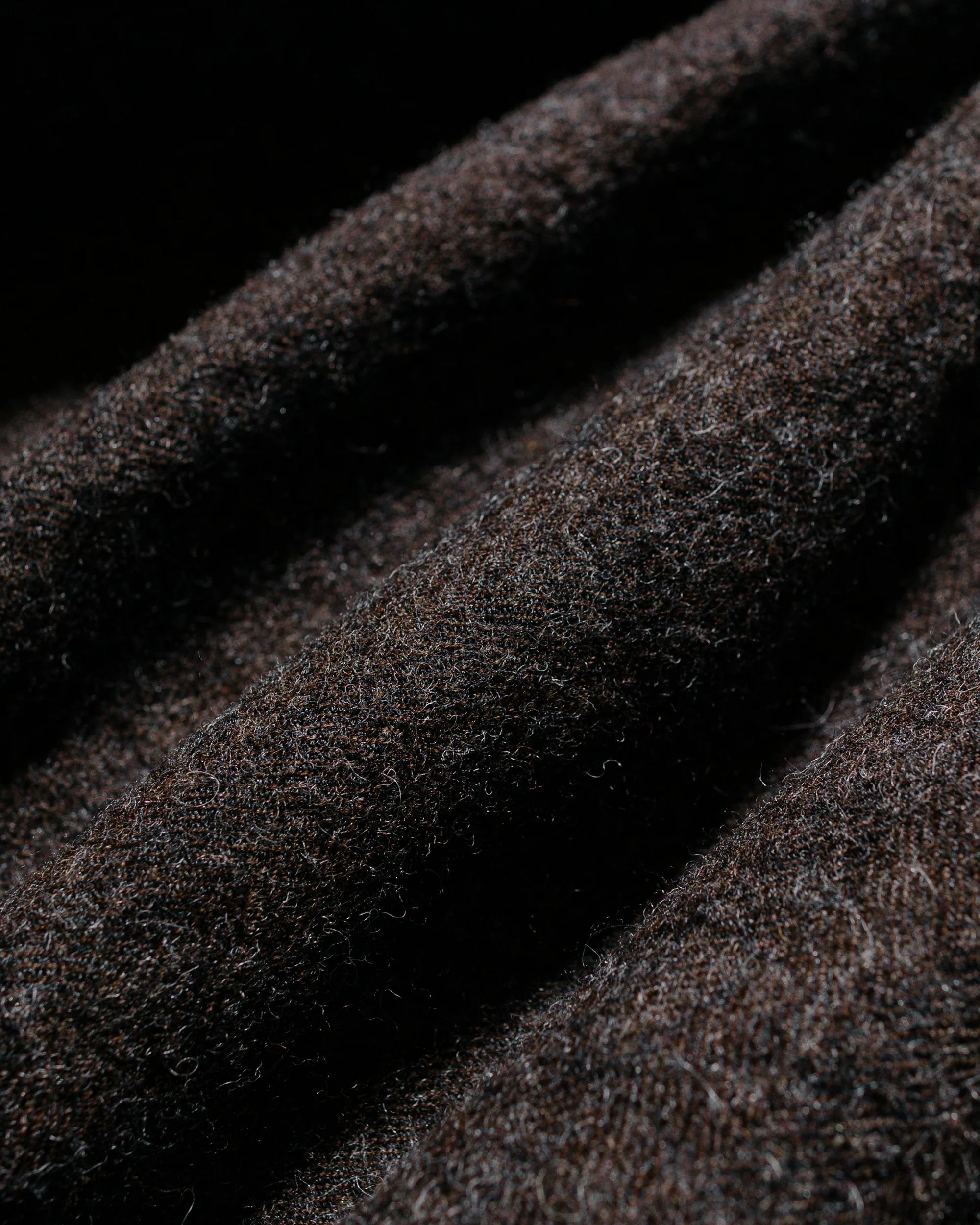 evan kinori Big Shirt Two Undyed Wool Herringbone Dark Brown - Image 6