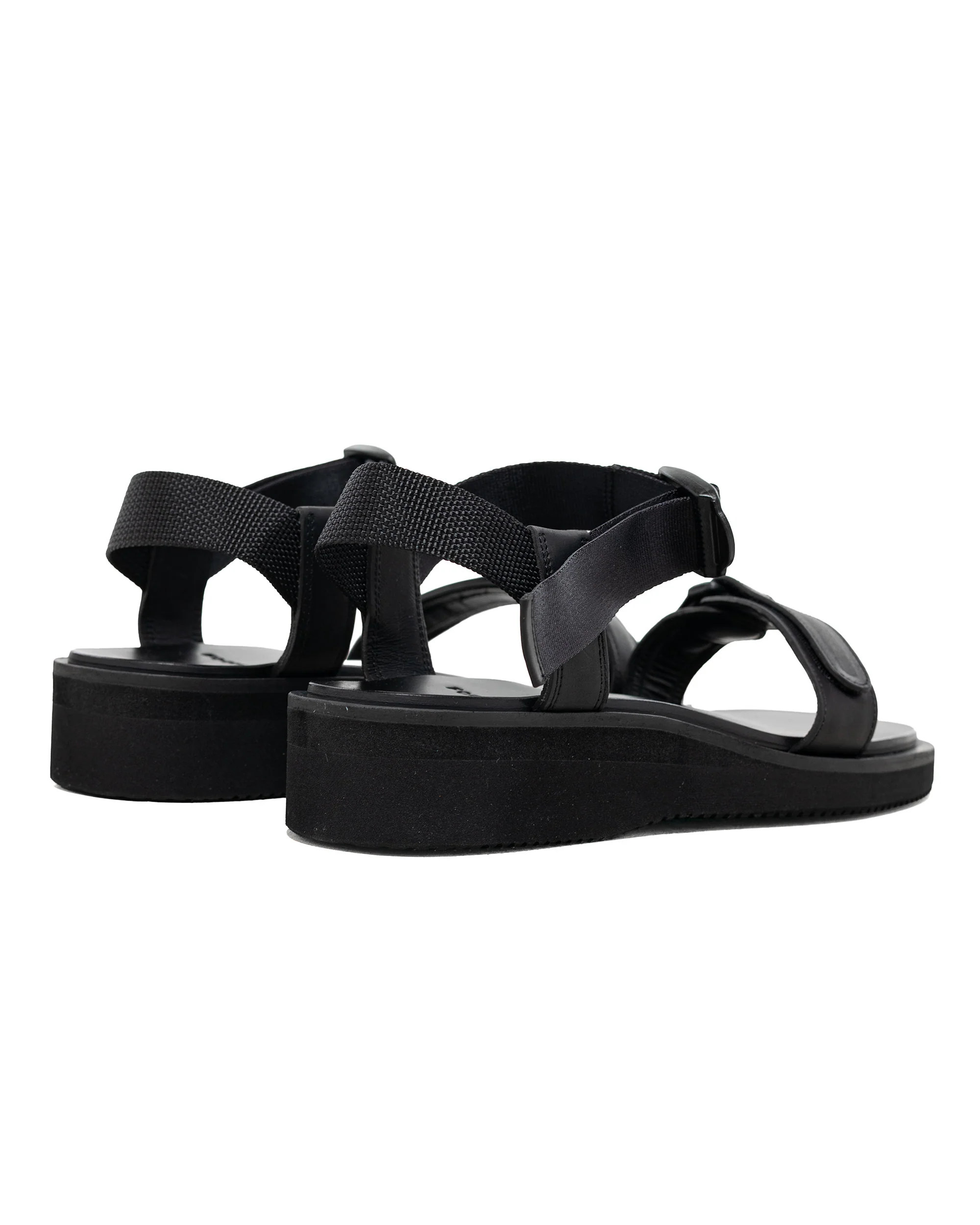 Footworks Leather Sandal Velcro Strap Black - Image 3