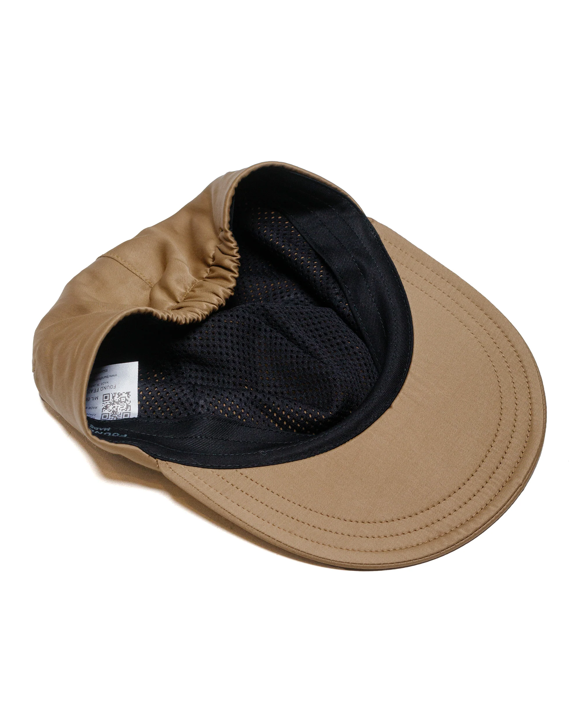 Found Feather 2 Panel Trucker Cap Rayon Cotton Dyed Satin Brown - Image 3