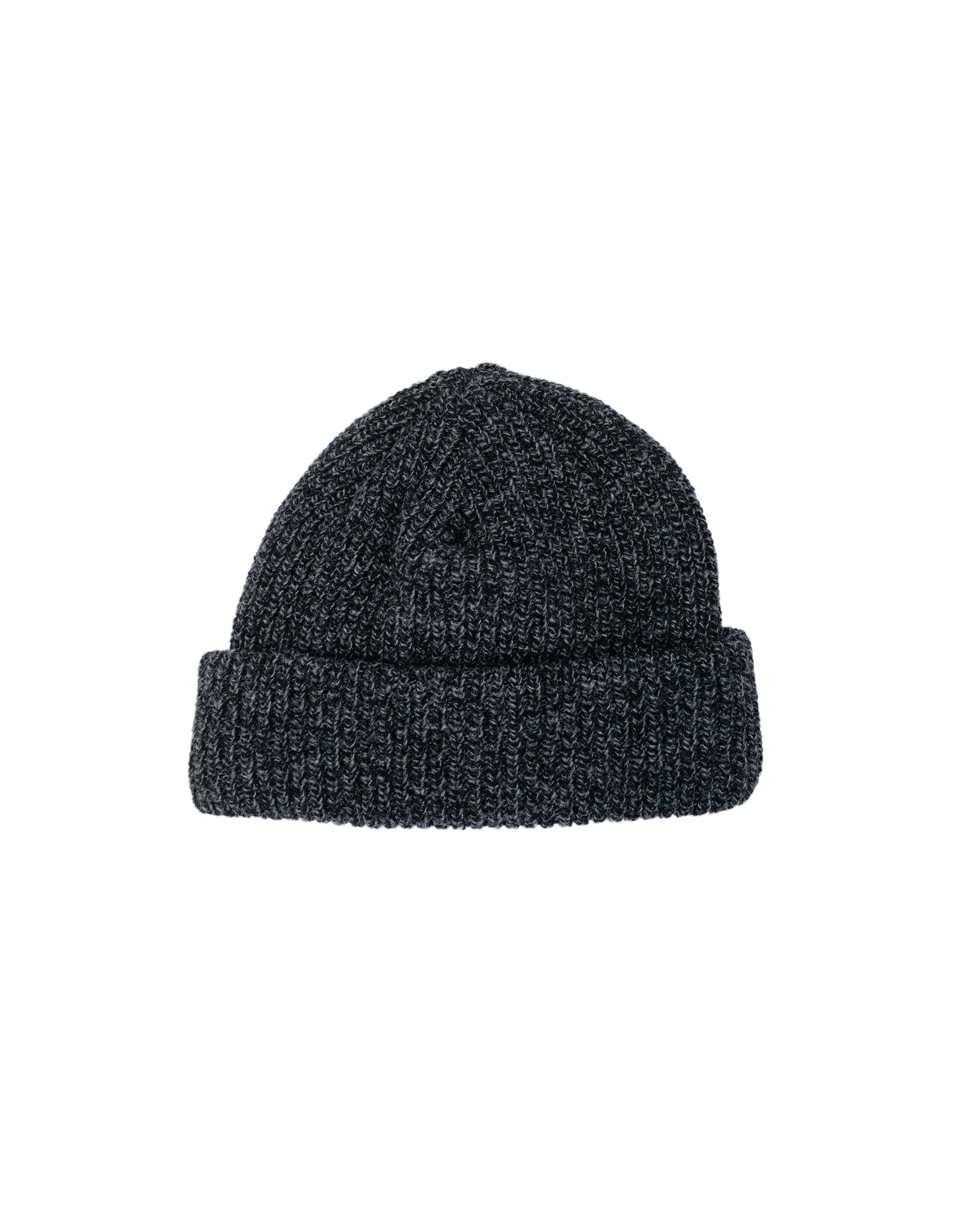 Found Feather Oversized Watch Cap Italian Merino Wool Charcoal
