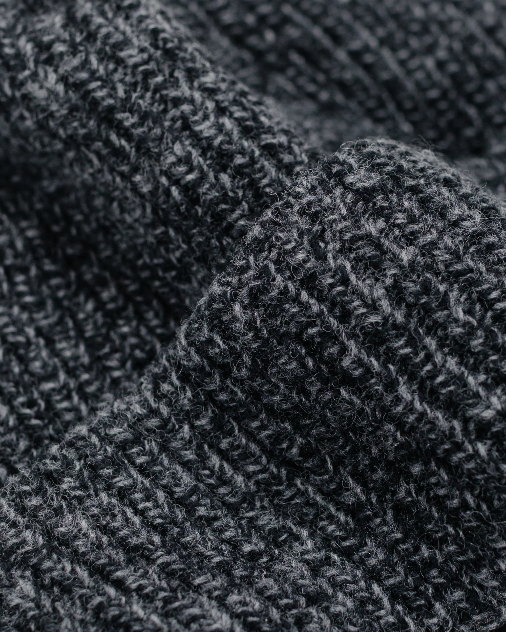 Found Feather Oversized Watch Cap Italian Merino Wool Charcoal - Image 2