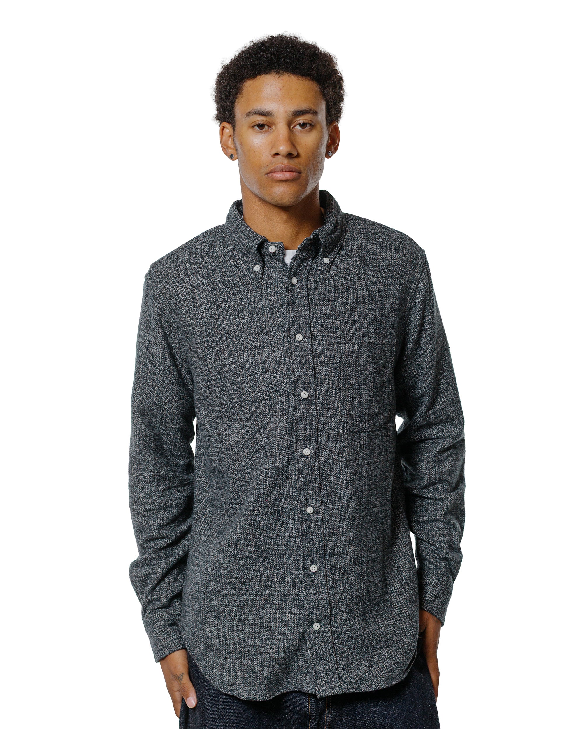 Gitman Vintage Bros. Grey Cotton Tweed Shirt - Image 2