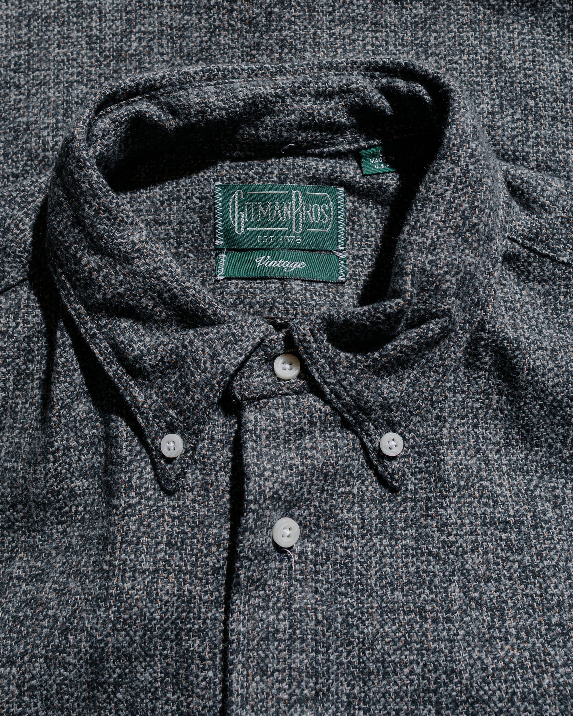 Gitman Vintage Bros. Grey Cotton Tweed Shirt - Image 4