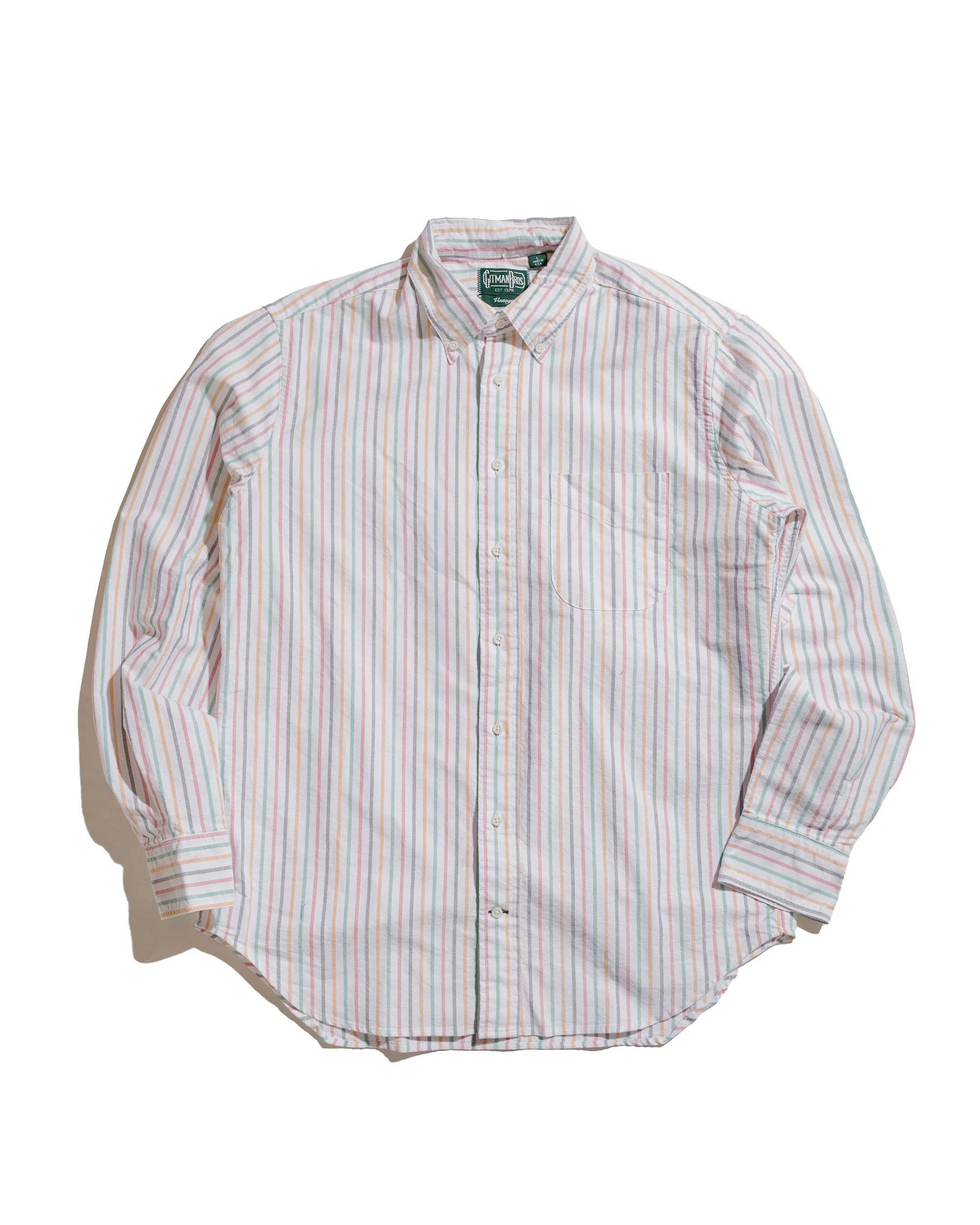Gitman Vintage Bros. Rasta Stripe Oxford Long Sleeve