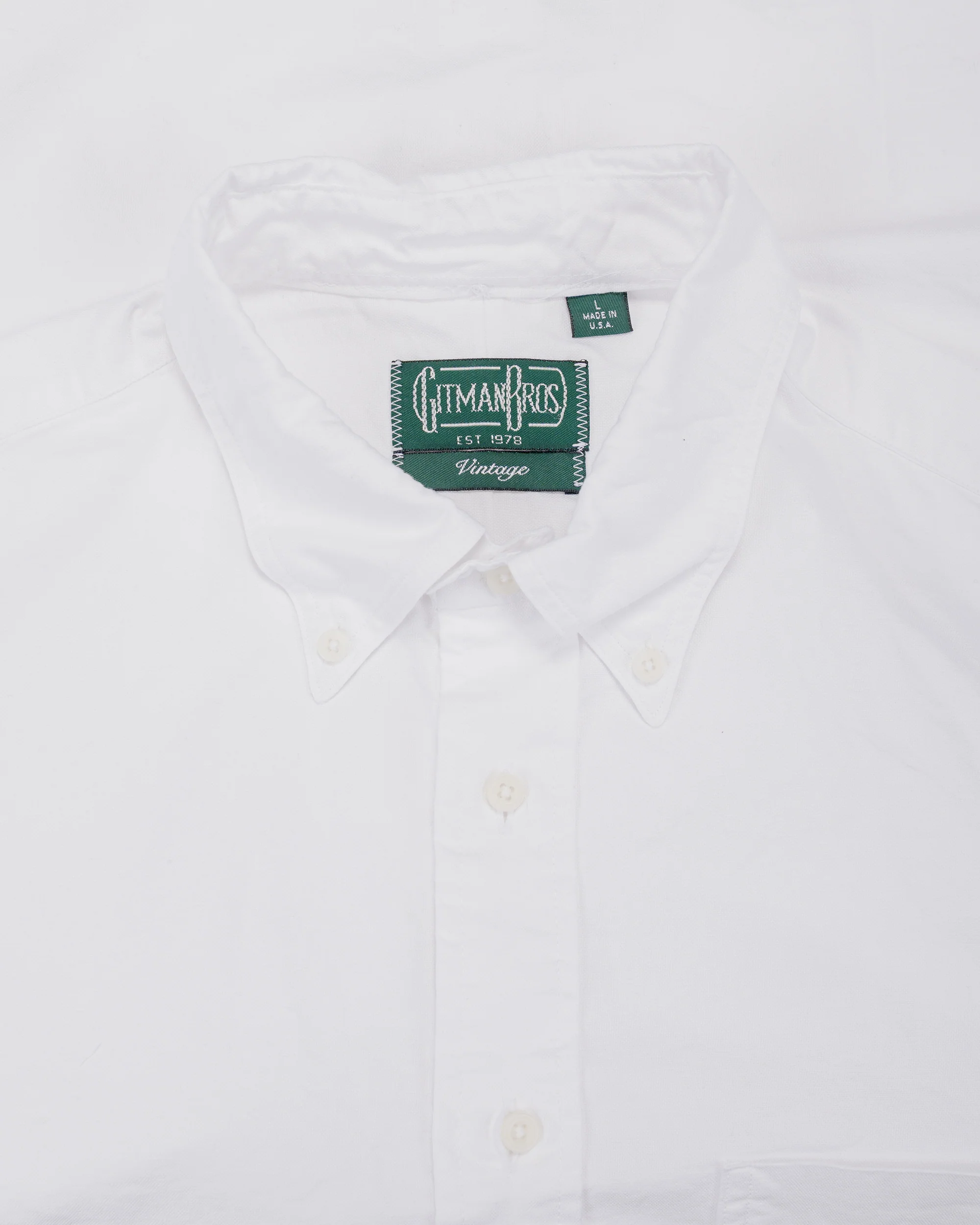 Gitman Vintage Bros. USA Woven 4.5oz White Poplin Shirt - Image 4