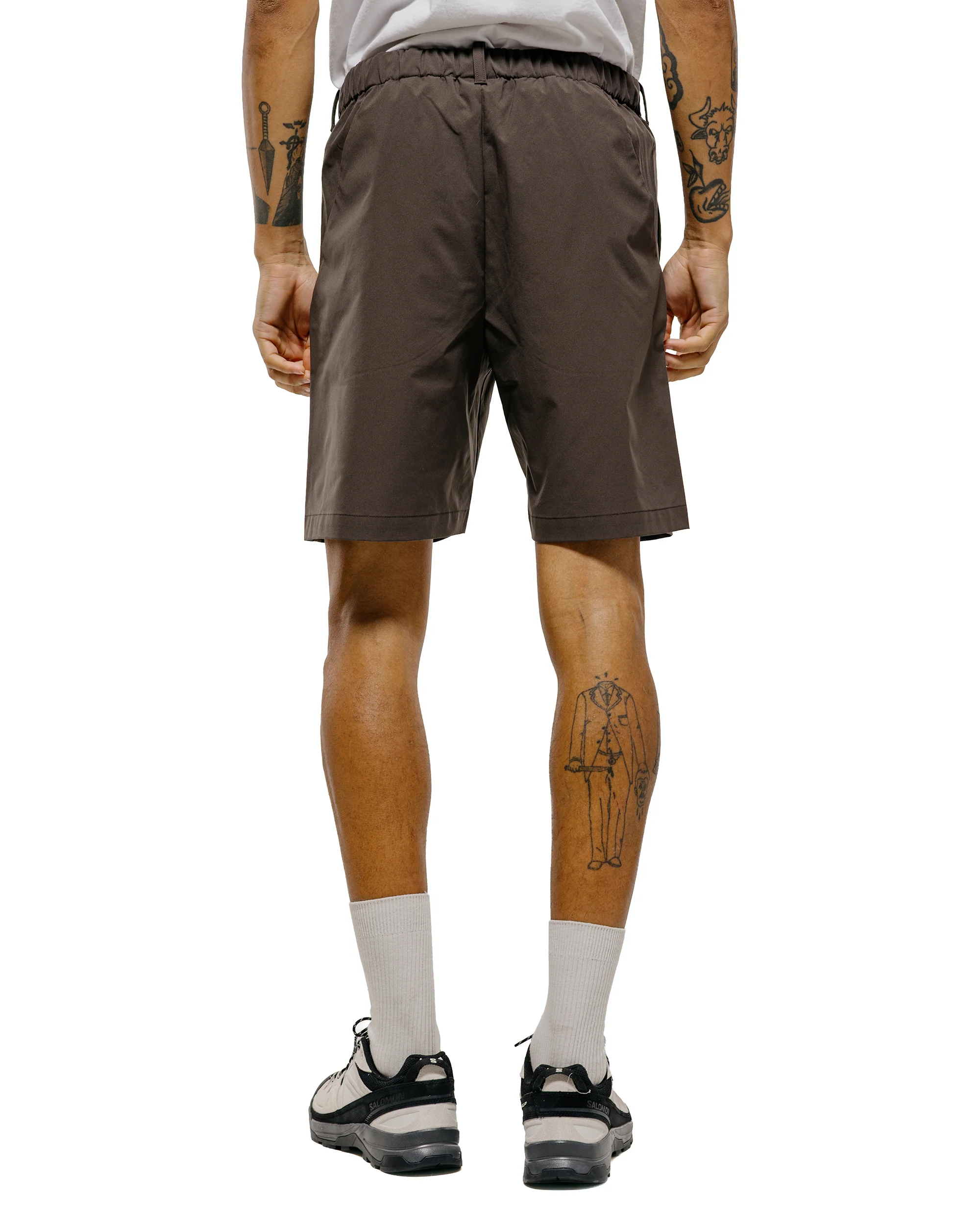Goldwin One Tuck Light Stretch Shorts Jet Brown - Image 3