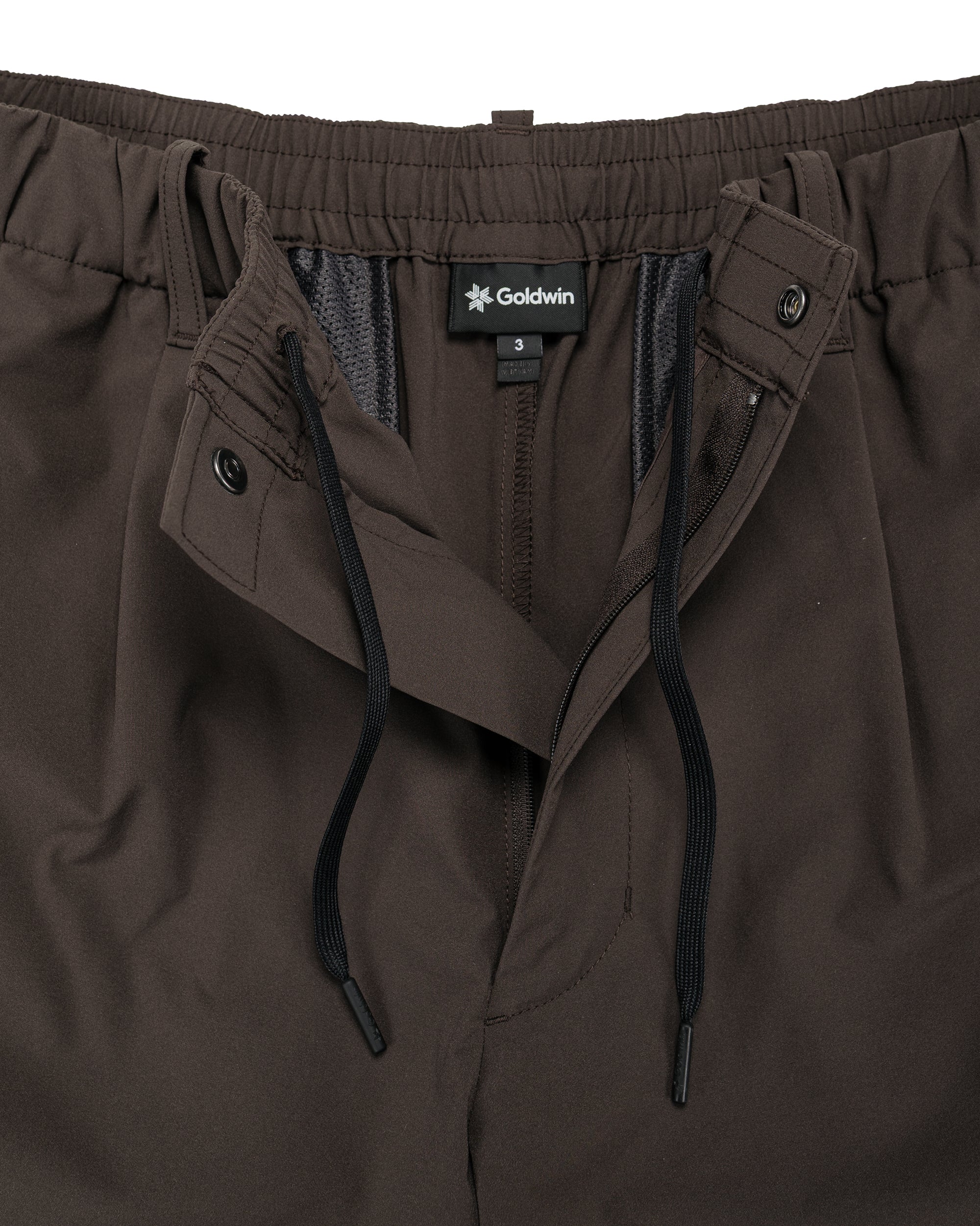 Goldwin One Tuck Light Stretch Shorts Jet Brown - Image 5