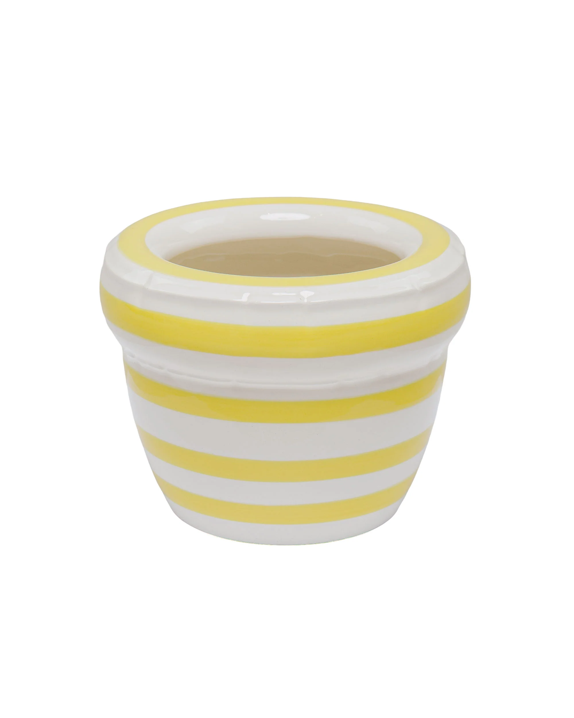 Home Studyo Small Planter 'Louis' Stripes Lemon Gloss - Image 2