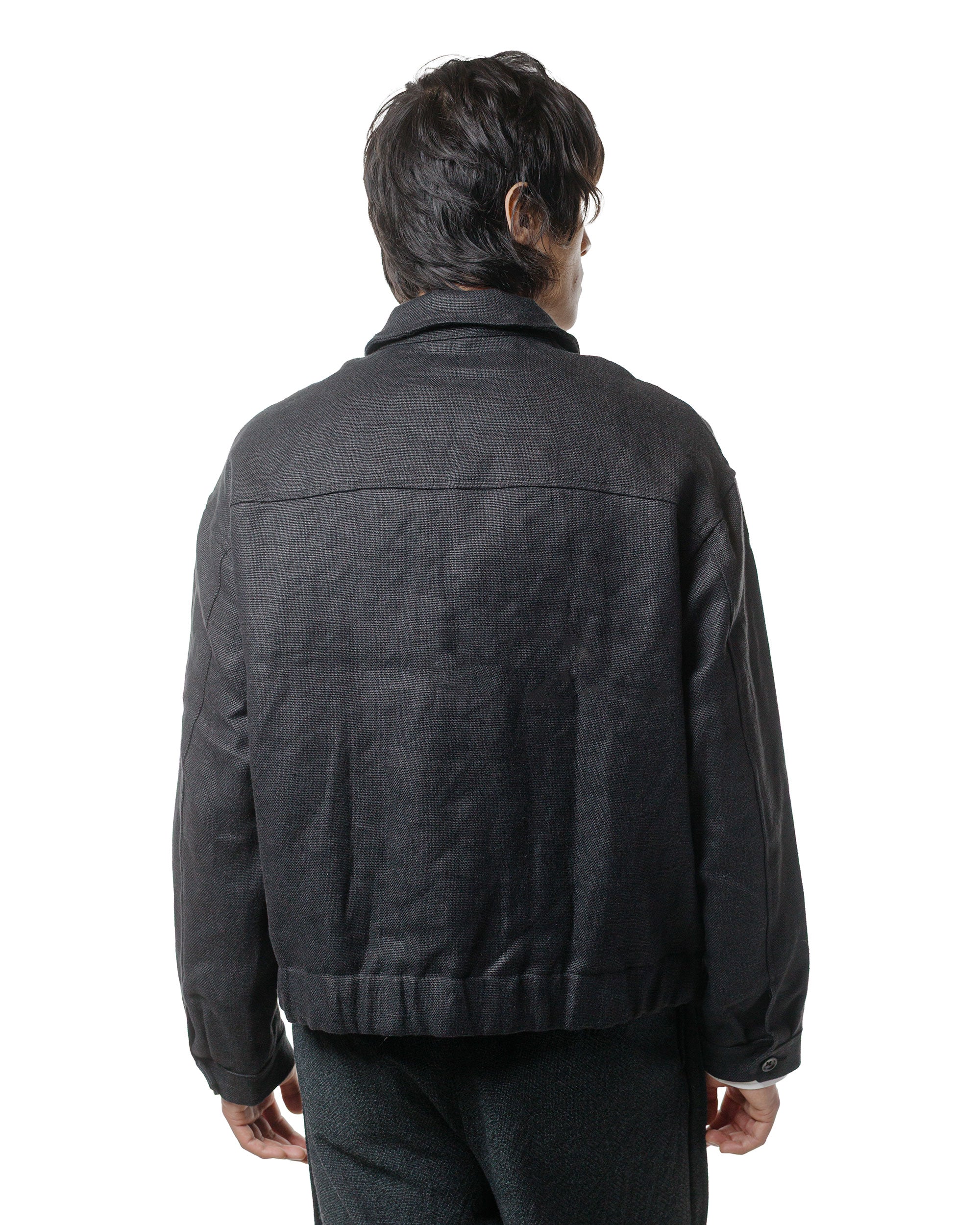 James Coward Machine Jacket Black Belgian Linen - Image 3