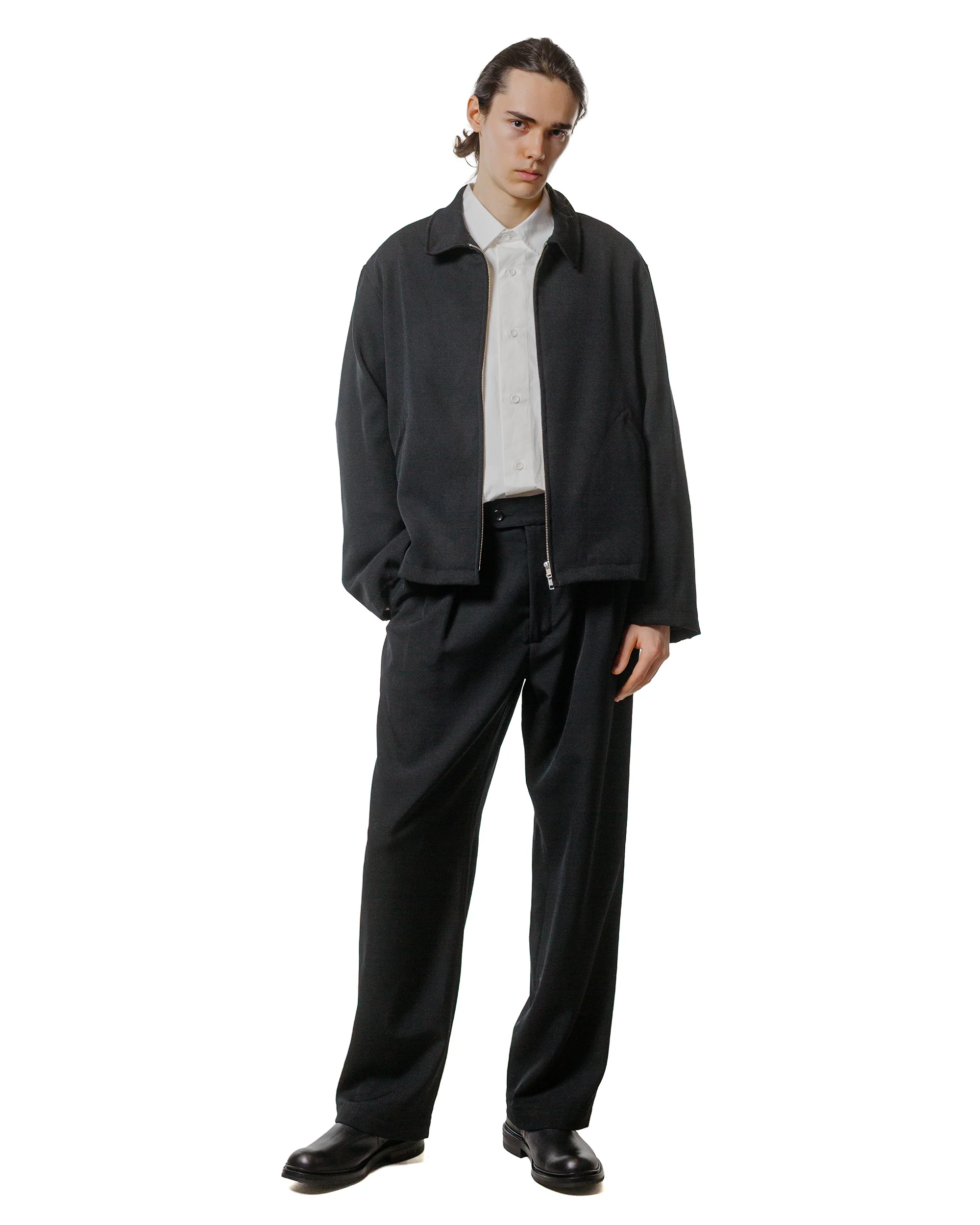 James Coward Mercado Trouser Black Wool Gabardine - Image 4