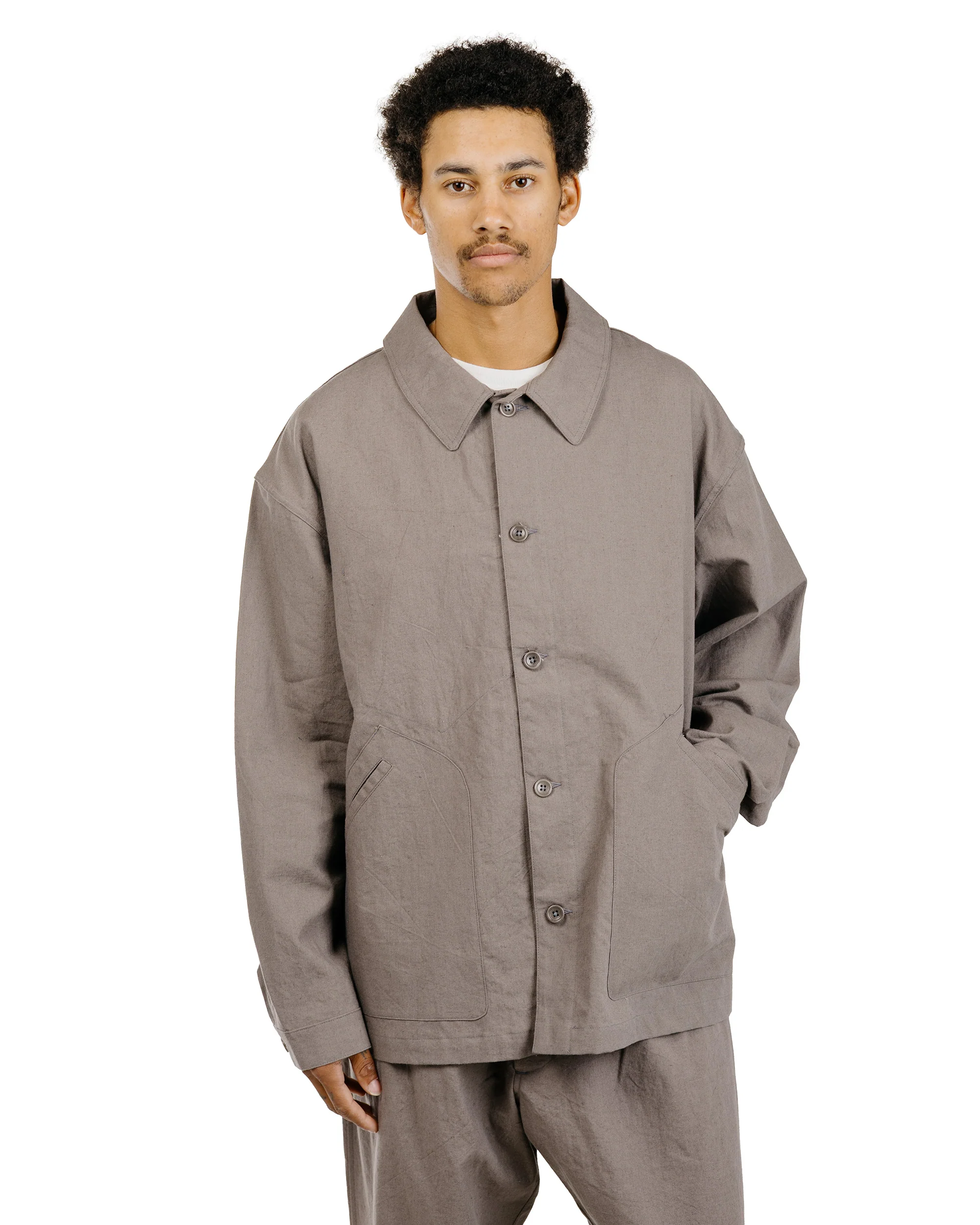 James Coward Signal Shirt Mid Grey Overdyed Canvas - Image 2