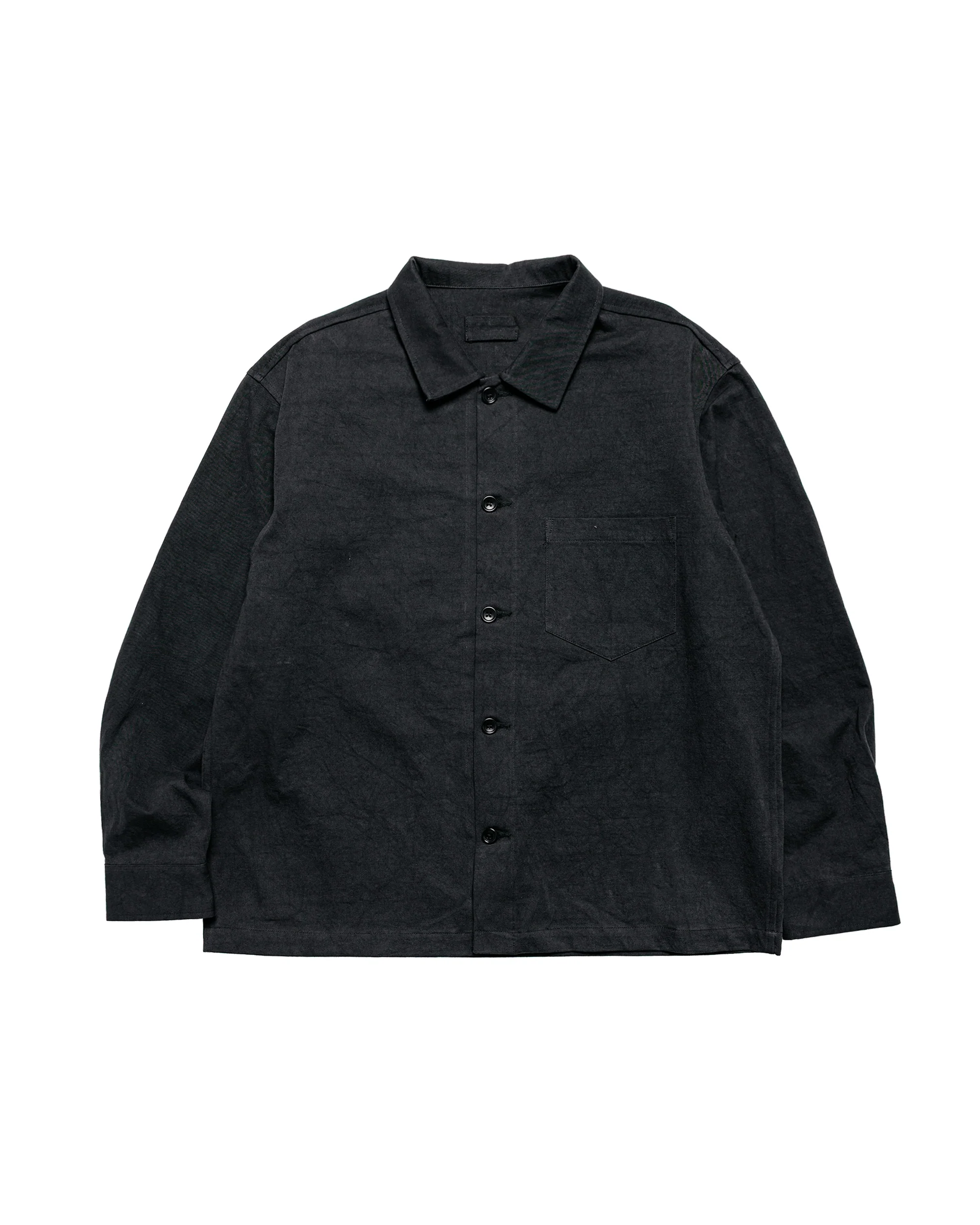 James Coward Travail Shirt Black Drum Dyed Back Satin