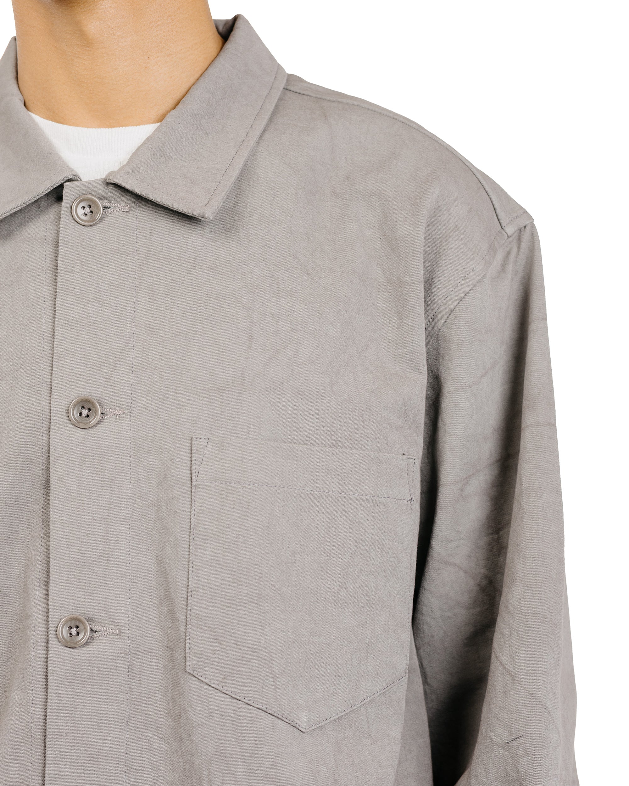 James Coward Travail Shirt Light Grey Drum Dyed Back Satin - Image 3