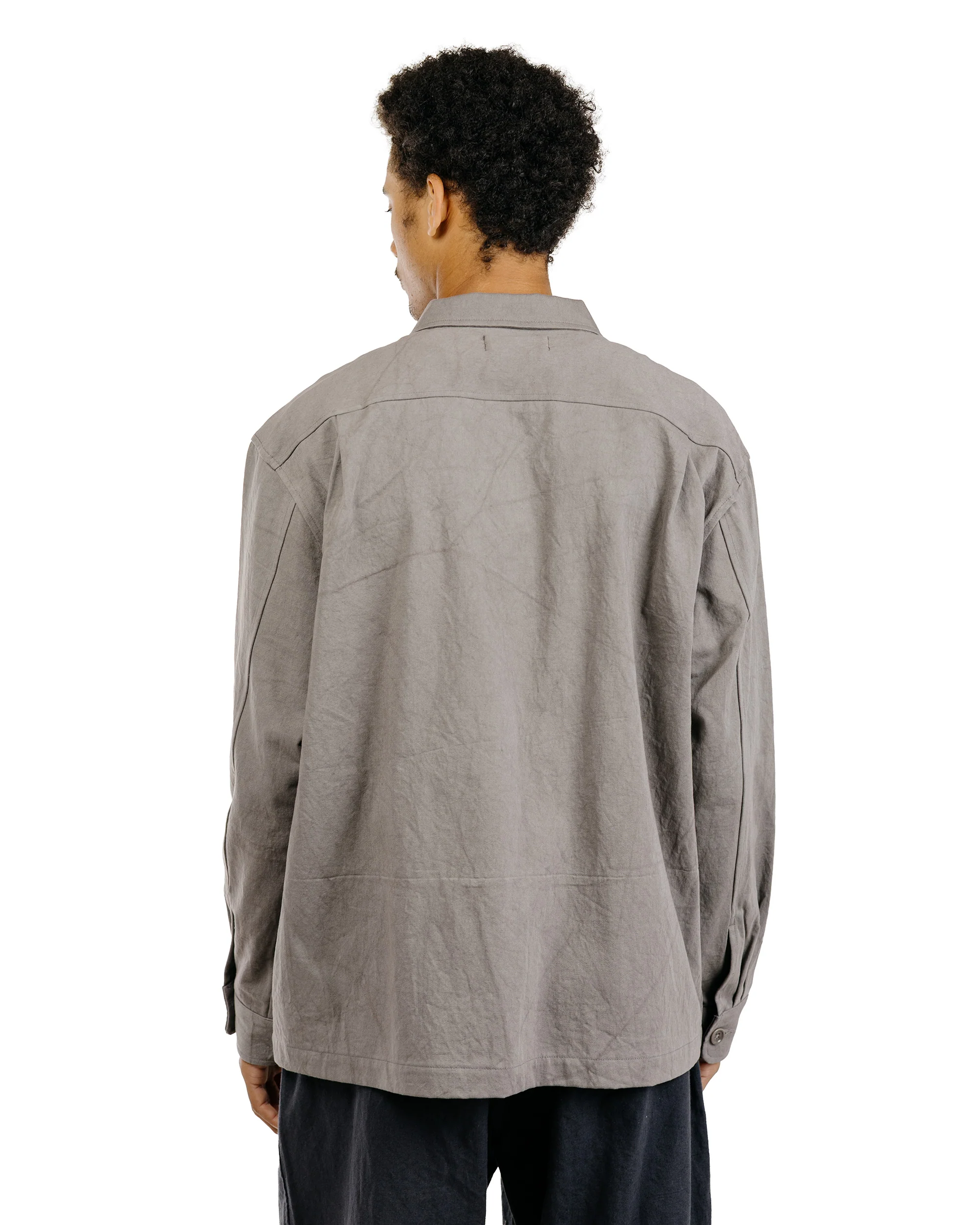 James Coward Travail Shirt Light Grey Drum Dyed Back Satin - Image 4