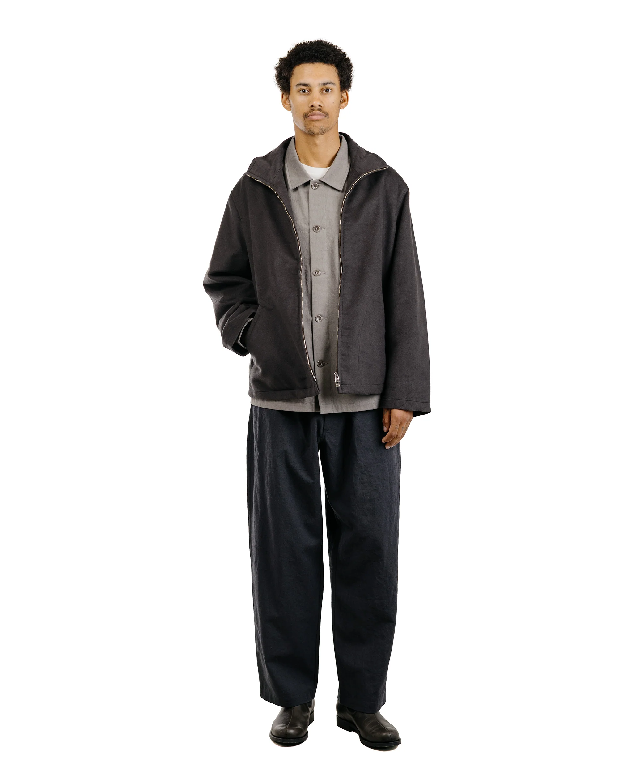 James Coward Travail Shirt Light Grey Drum Dyed Back Satin - Image 5