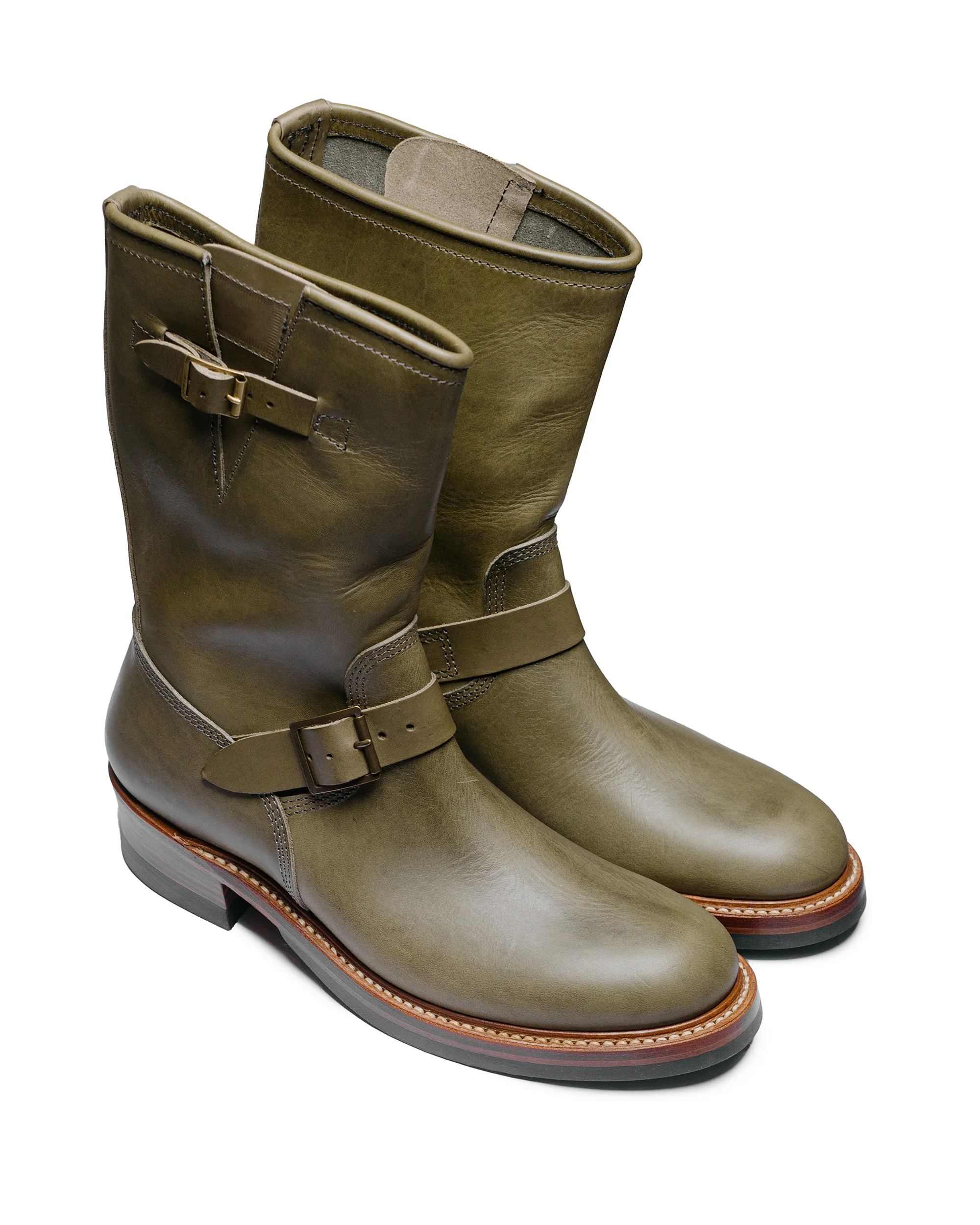 John Lofgren Bootmaker Wabash Engineer Boots Badalassi Carlo Leather Grigio - Image 2