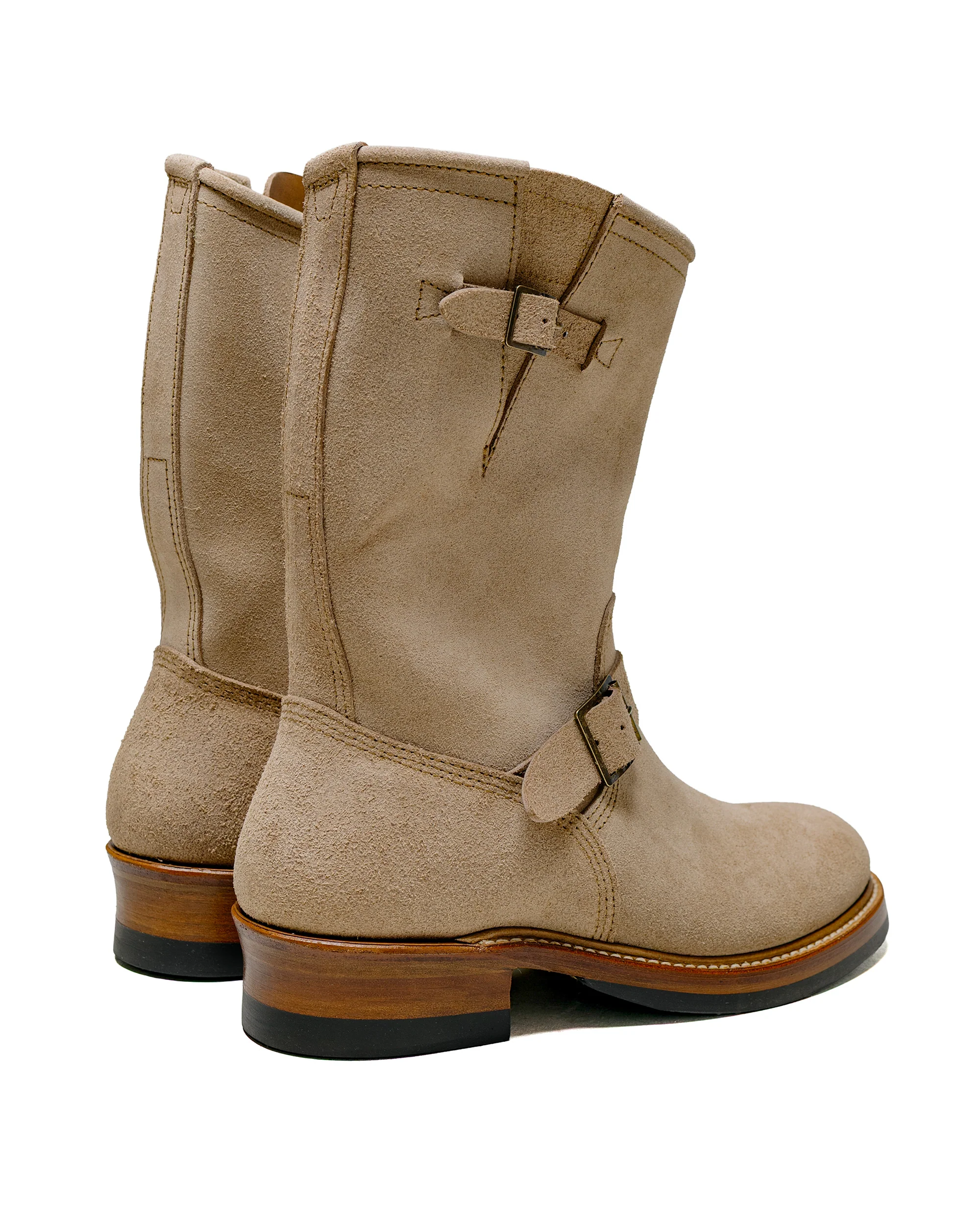 John Lofgren Bootmaker Wabash Engineer Boots Horween CXL Natural Roughout - Image 3