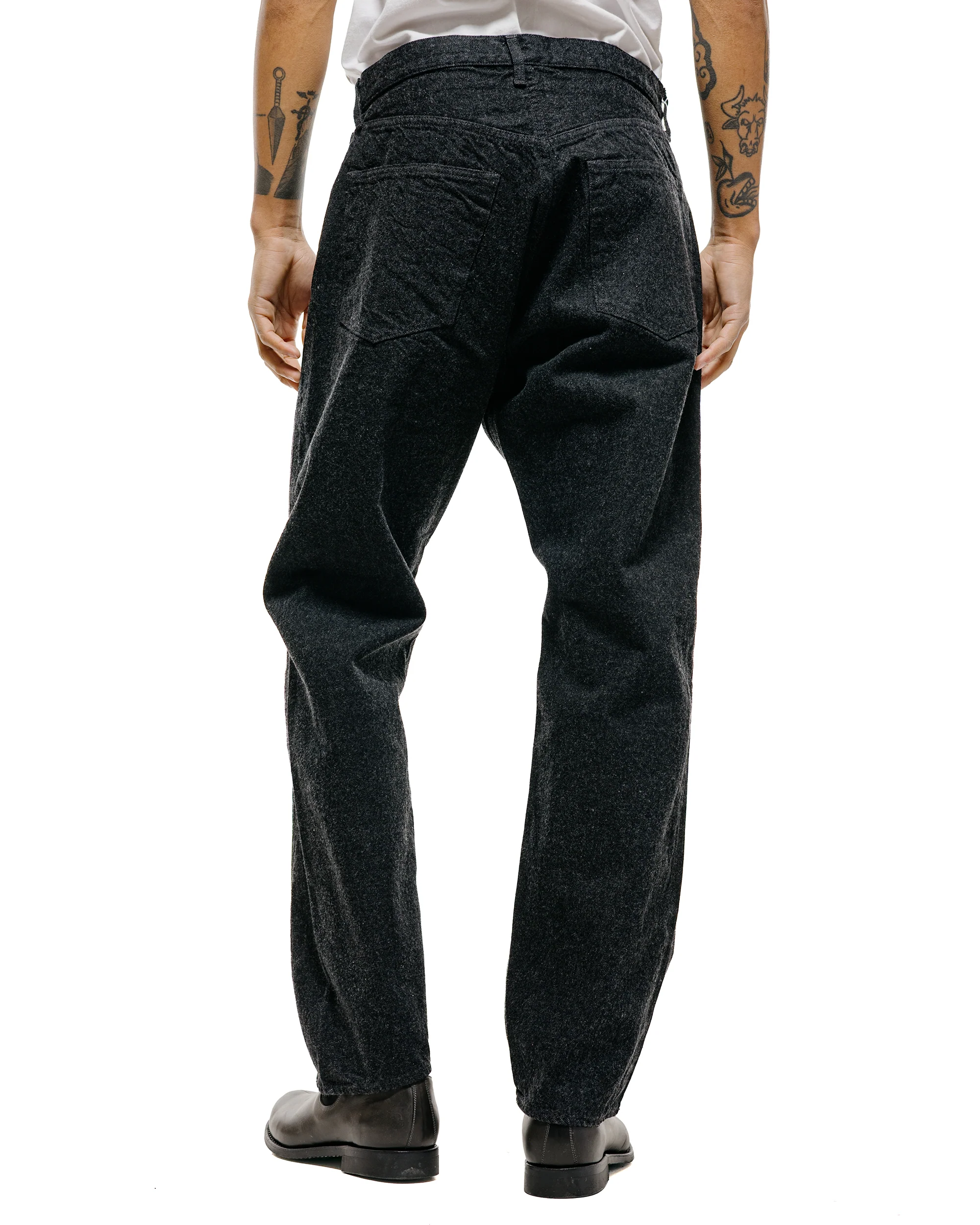 KAPTAIN SUNSHINE 5P Zipper Front Denim Pants Black One Wash - Image 3