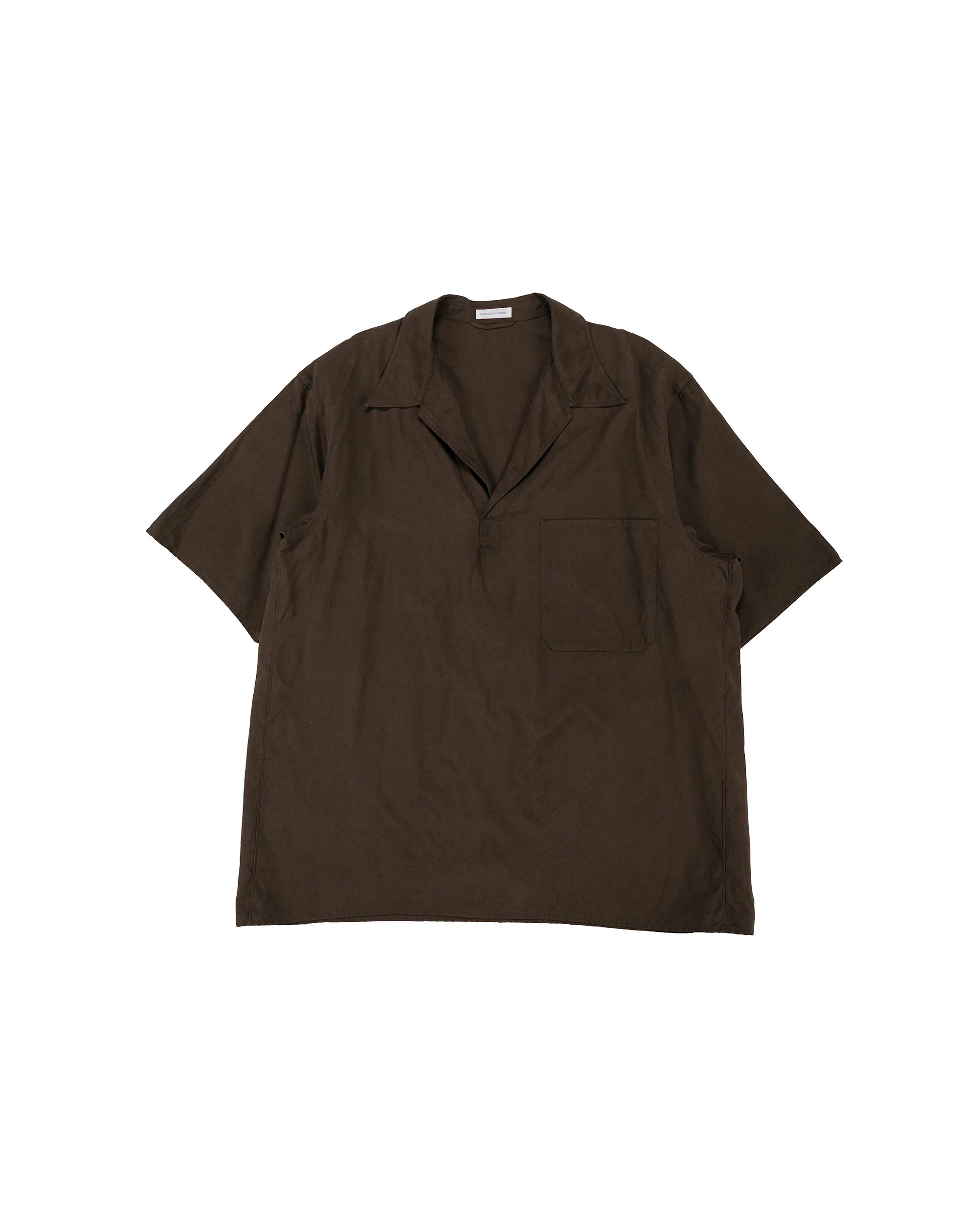 KAPTAIN SUNSHINE Silk Pullover SS Shirt Espresso