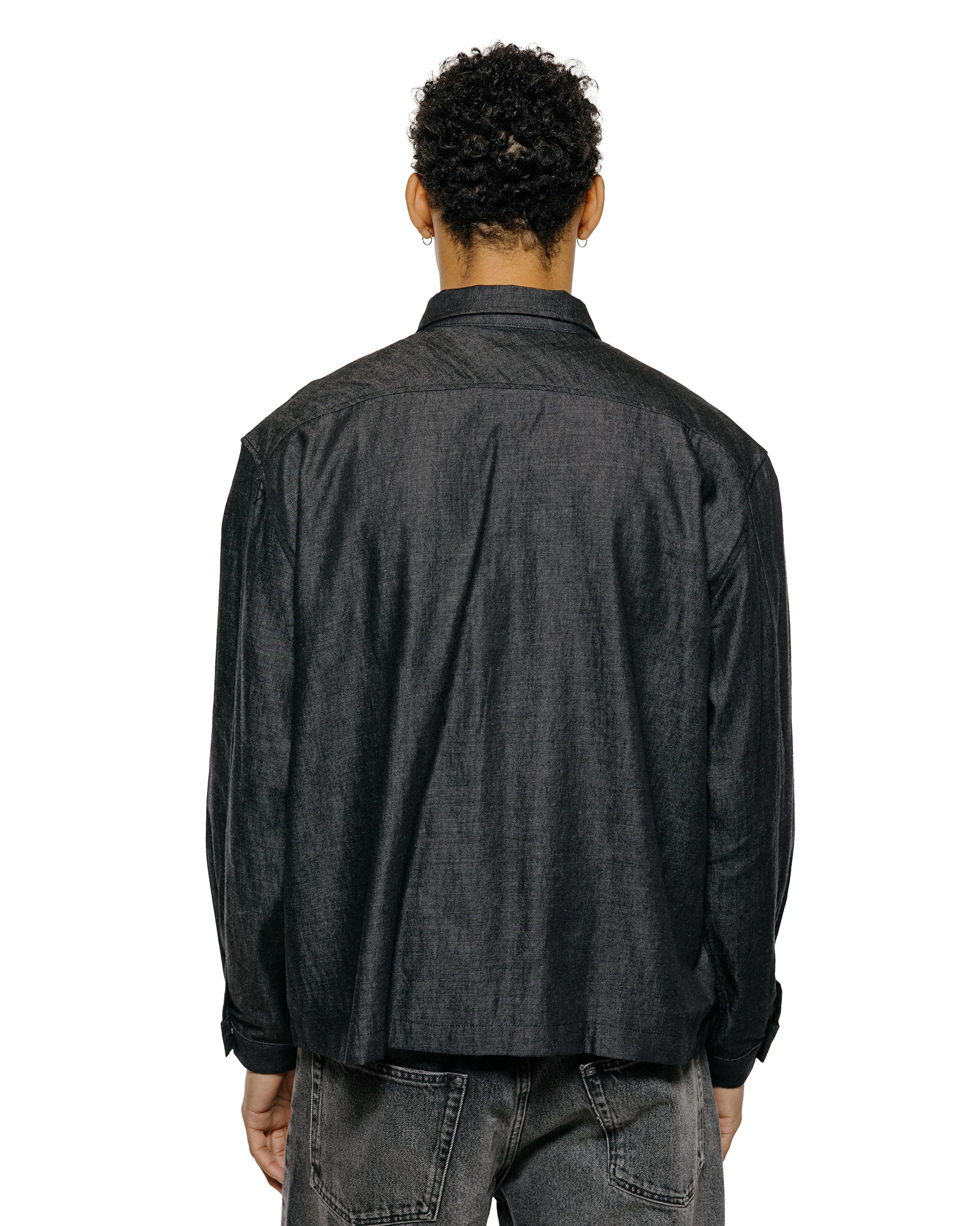 Lady White Co. Joliet Zip Shirt Black Chambray - Image 3