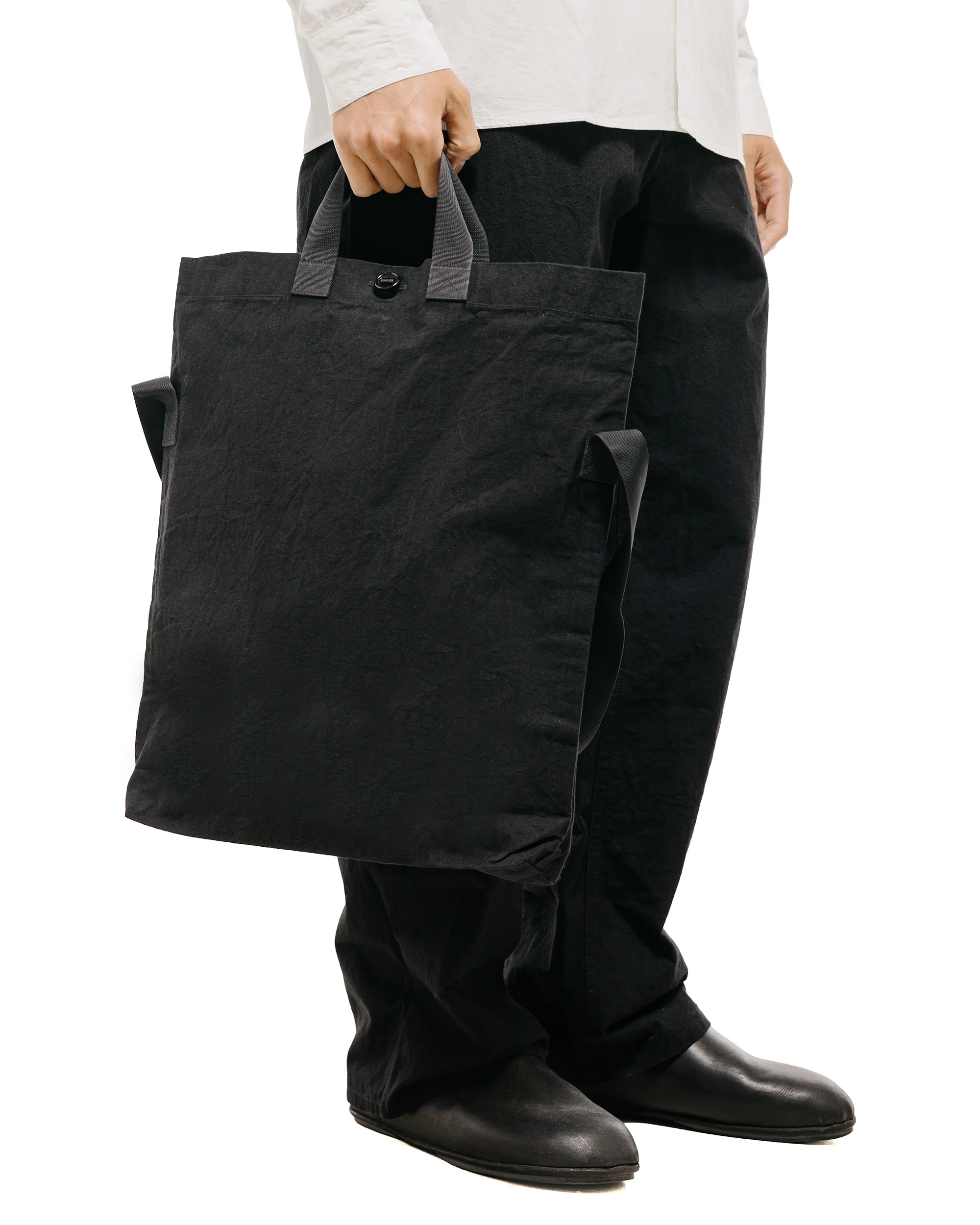 MAN-TLE R0B1 'Multi Handle Tote' Black Wax - Image 3