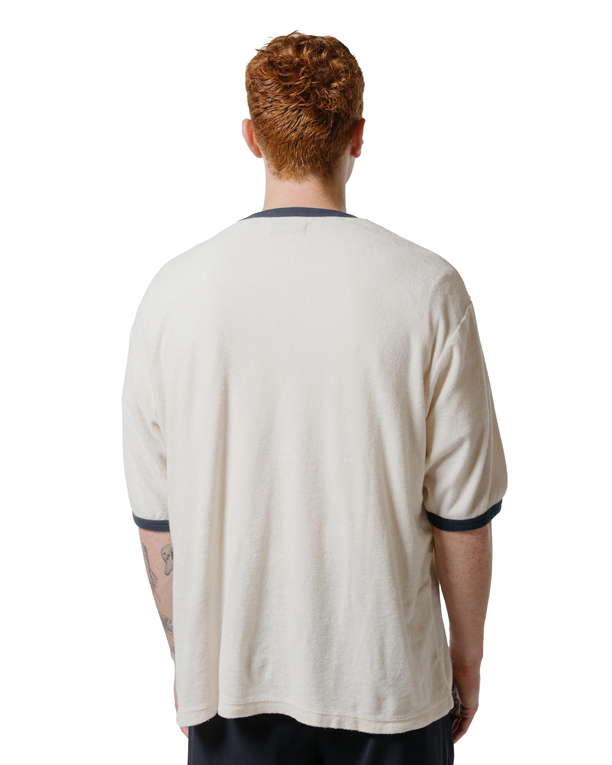 marka Ringer Pile Tee Organic Cotton Pile Ecru - Image 3