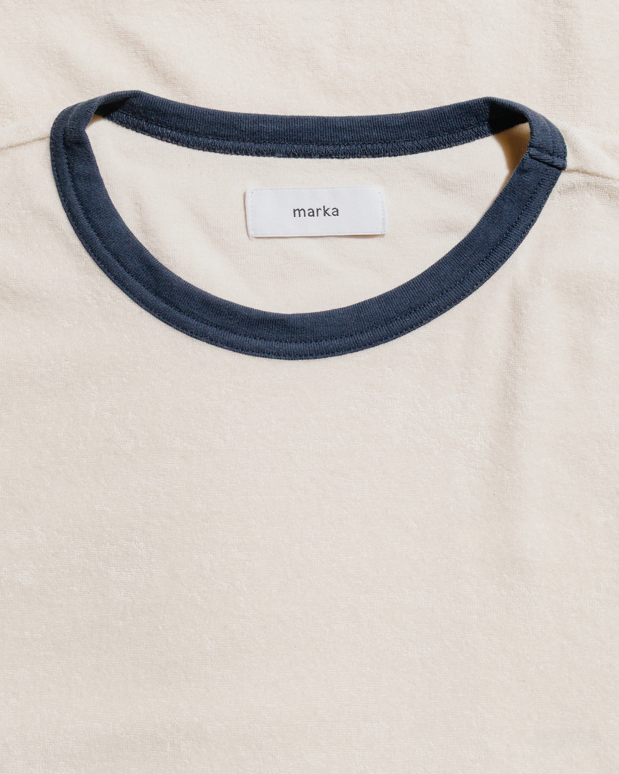 marka Ringer Pile Tee Organic Cotton Pile Ecru - Image 5