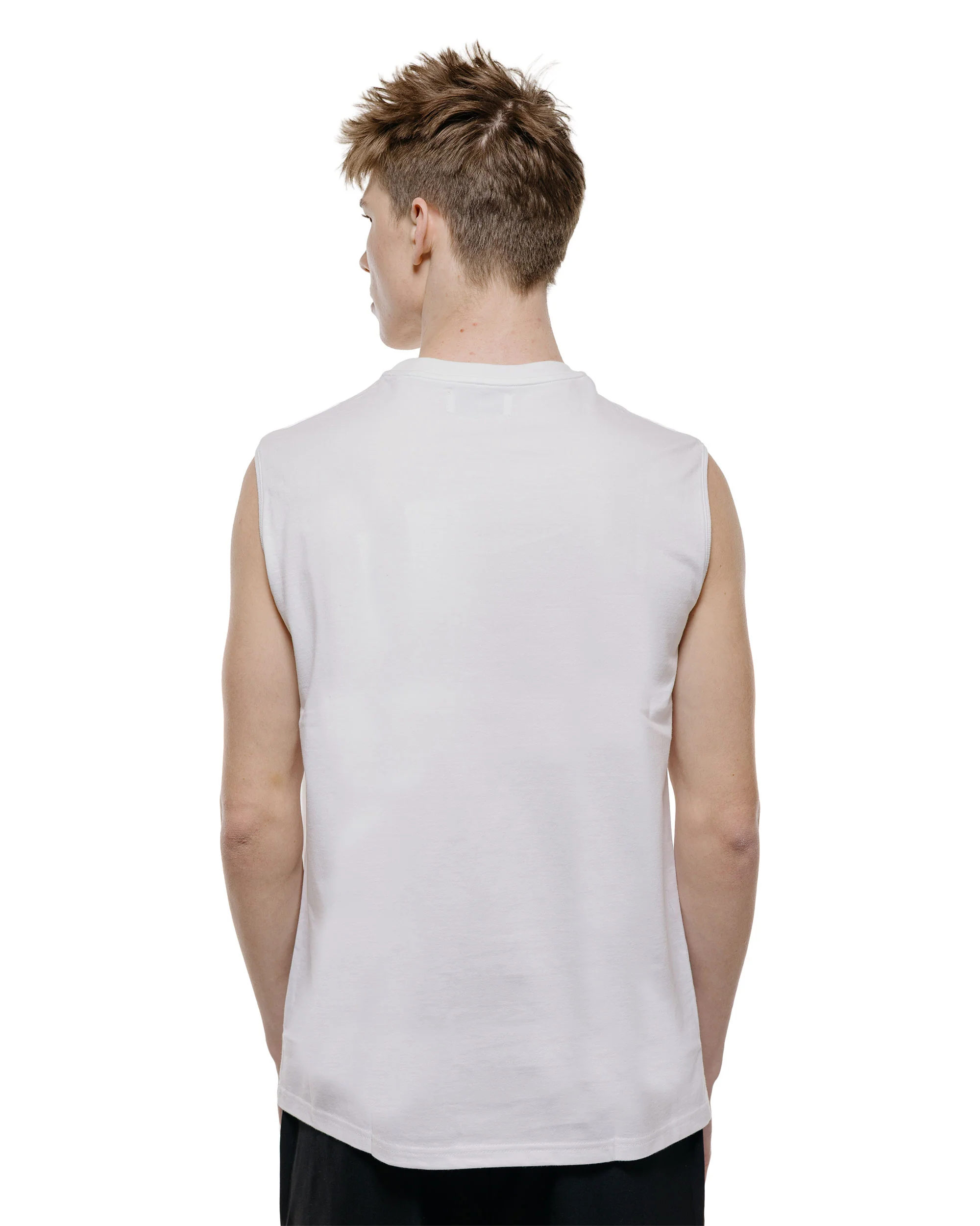 marka Sleeveless Tee 40/2 Organic Cotton Knit White - Image 3