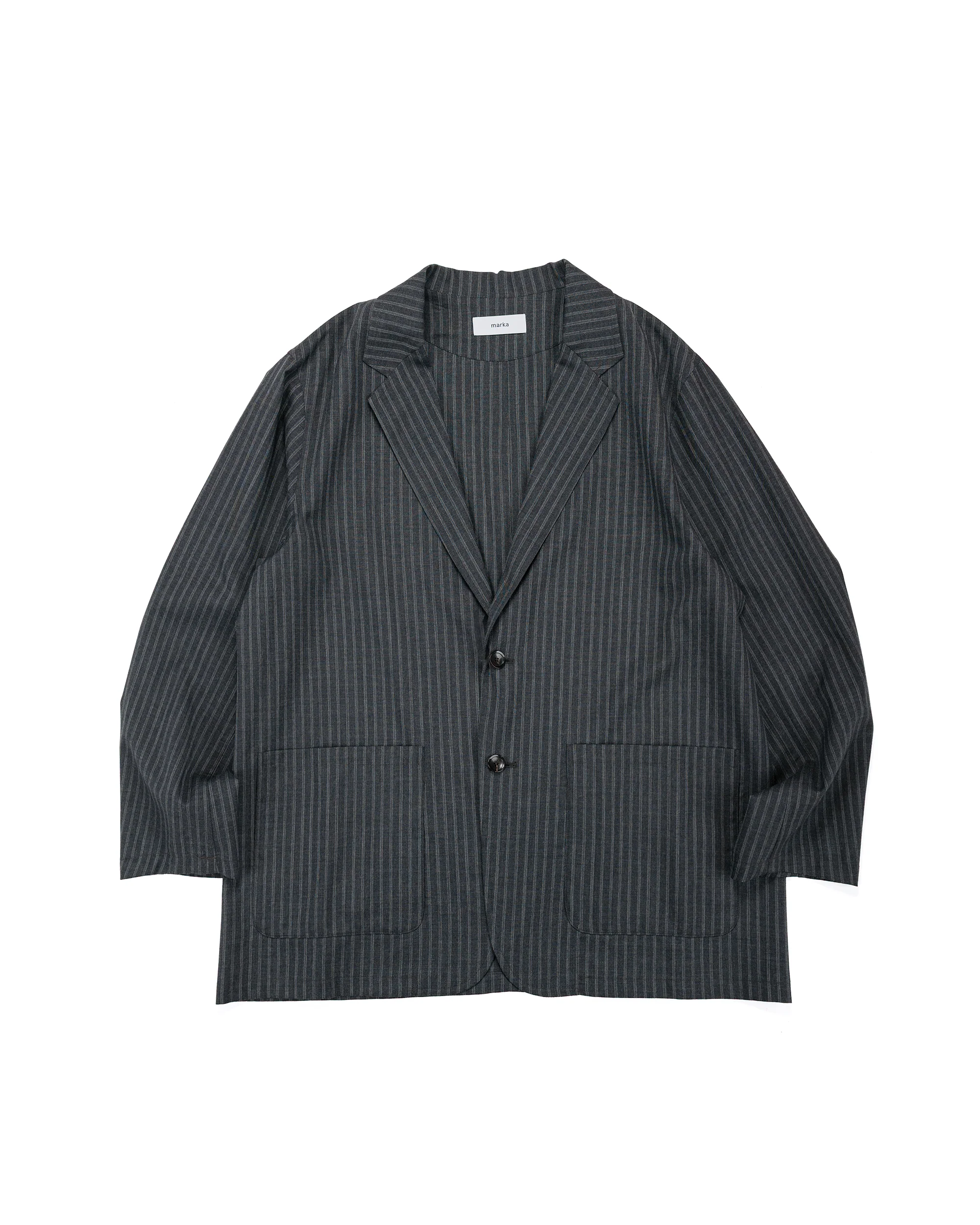 marka Stroll Around Jacket 2/72 Wool Tropical Washer Gray Stripe