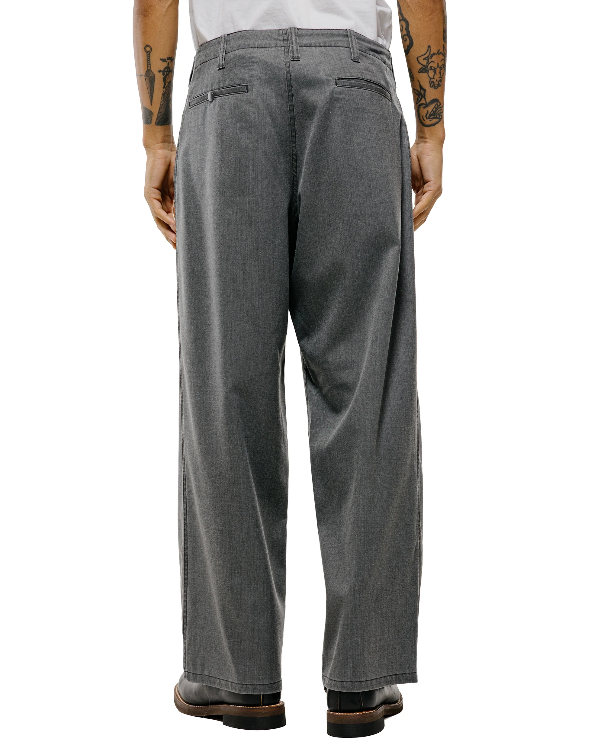 marka Work Pants Wool Gabardine Pigment Print Charcoal Gray - Image 3