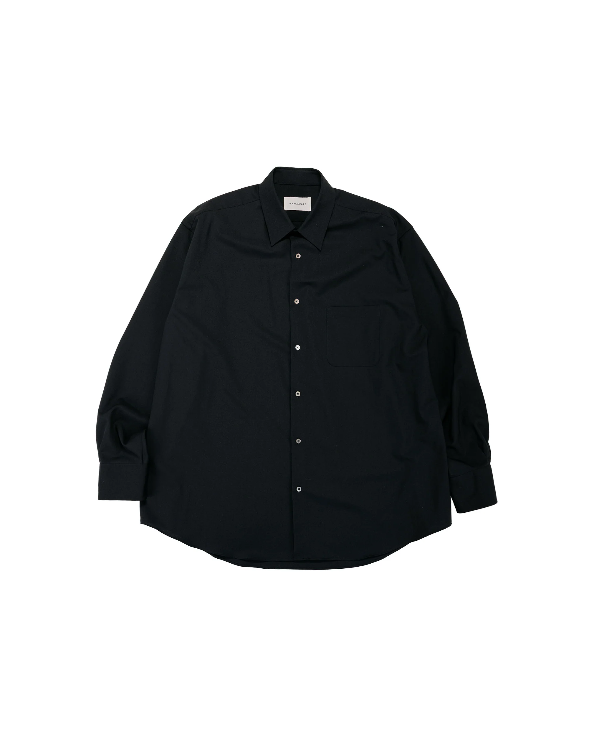 MARKAWARE Comfort Fit Shirt Organic Wool 2/80 Tropical Black