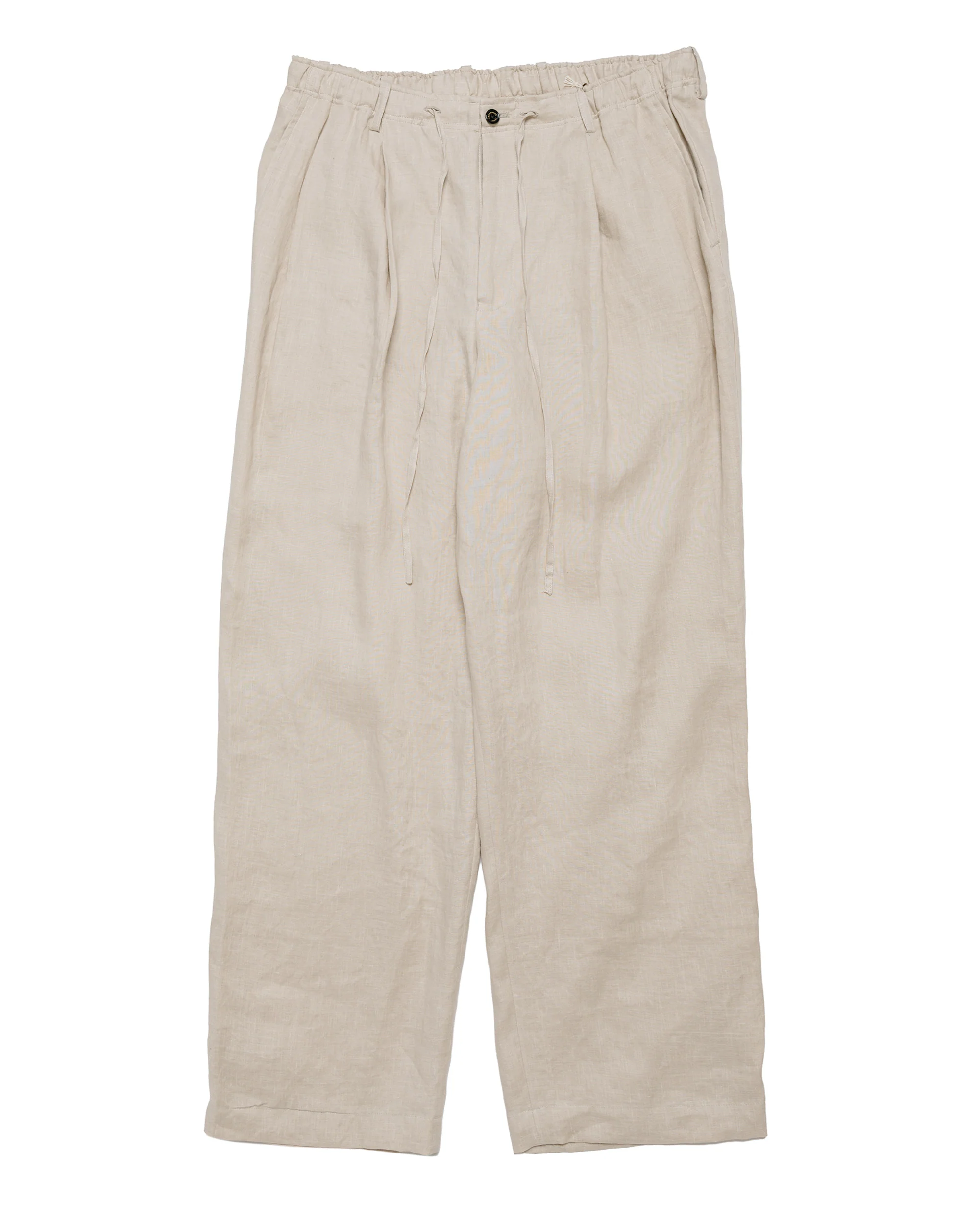 MARKAWARE Double Pleated Easy Trousers Hemp Shirting Taupe