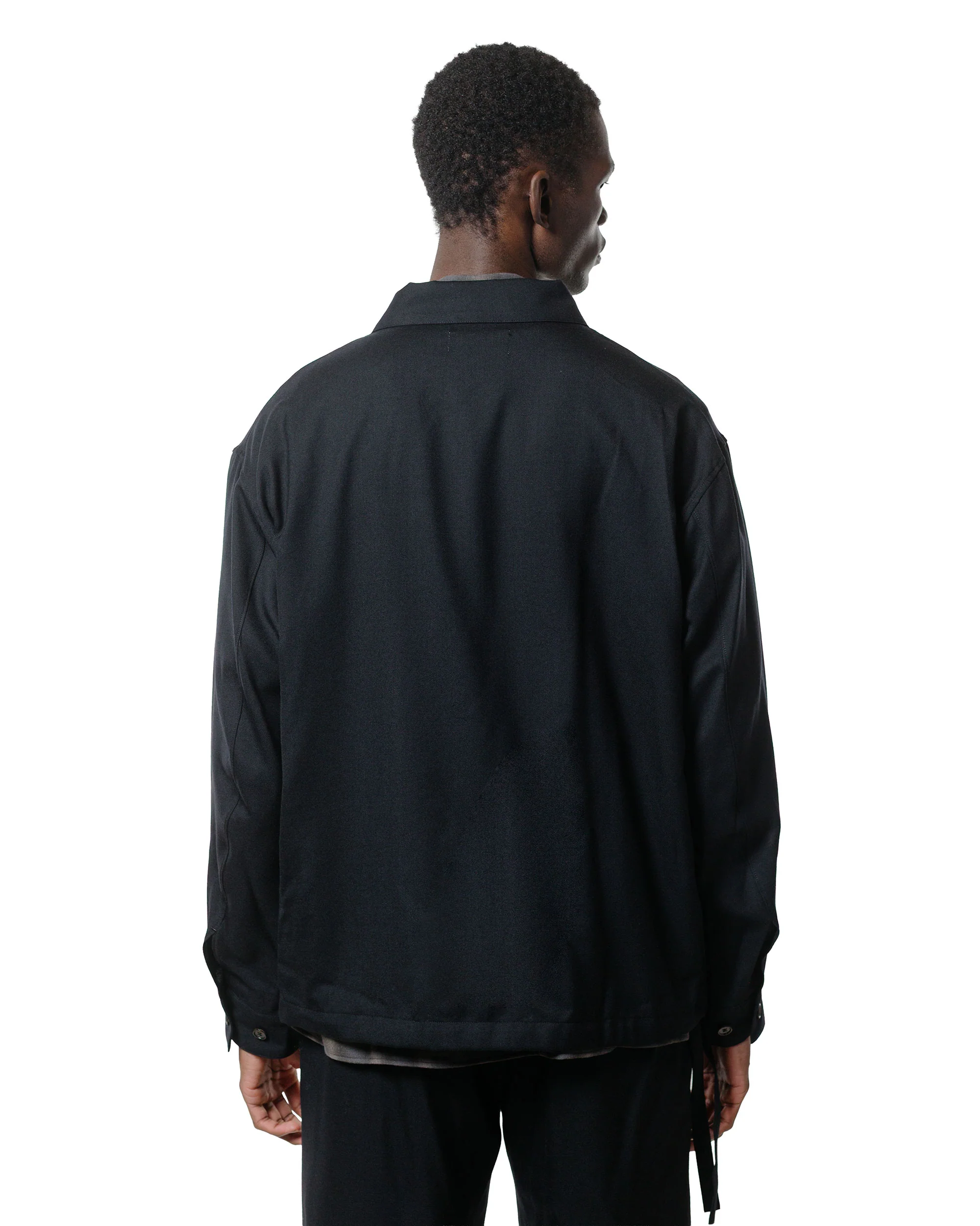 MARKAWARE Half Zip Service Jacket 2/80 Organic Wool Viyella Black - Image 3