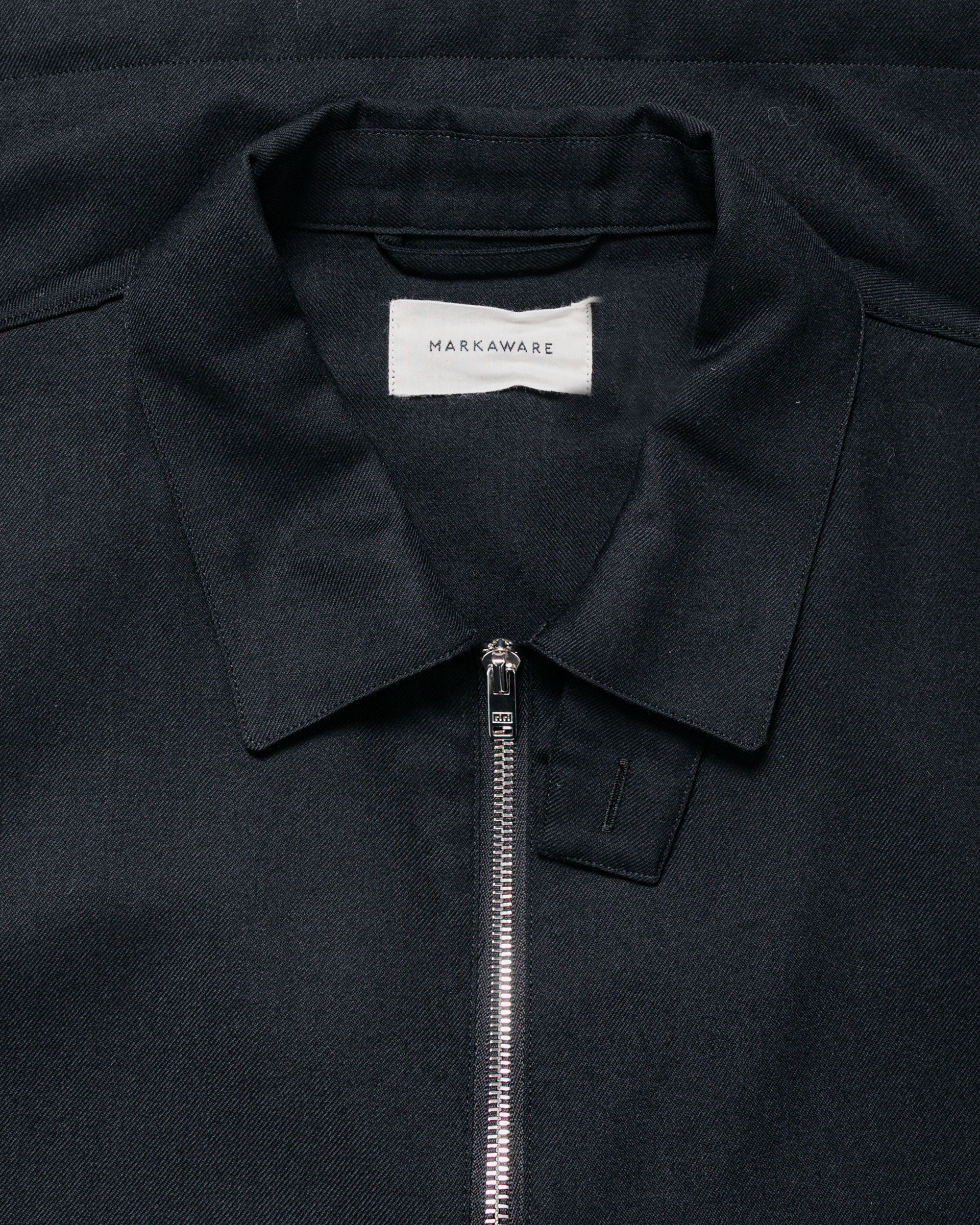 MARKAWARE Half Zip Service Jacket 2/80 Organic Wool Viyella Black - Image 5