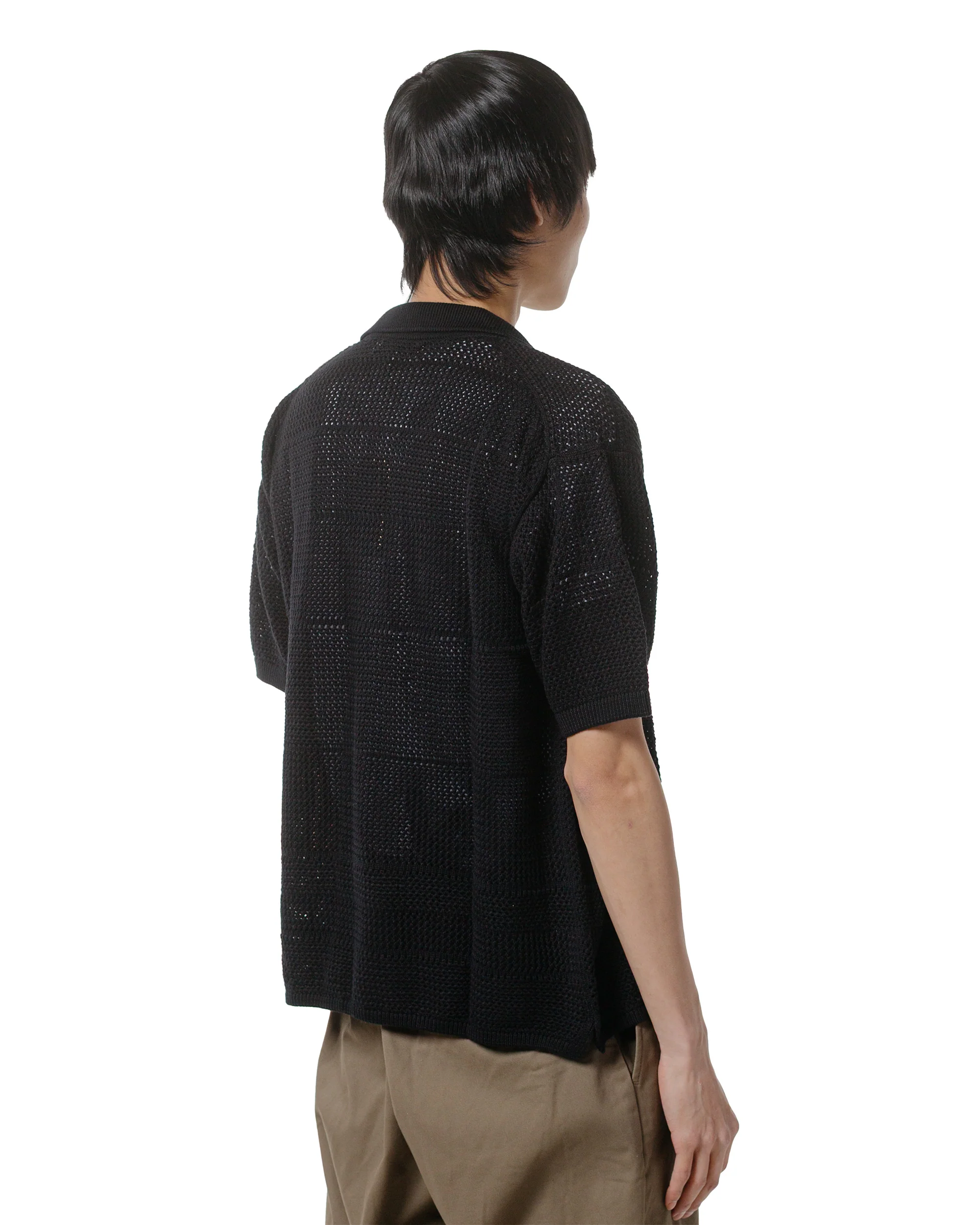 Merz B. Schwanen KNITSHIRT01 Crochet Shirt Deep Black - Image 3